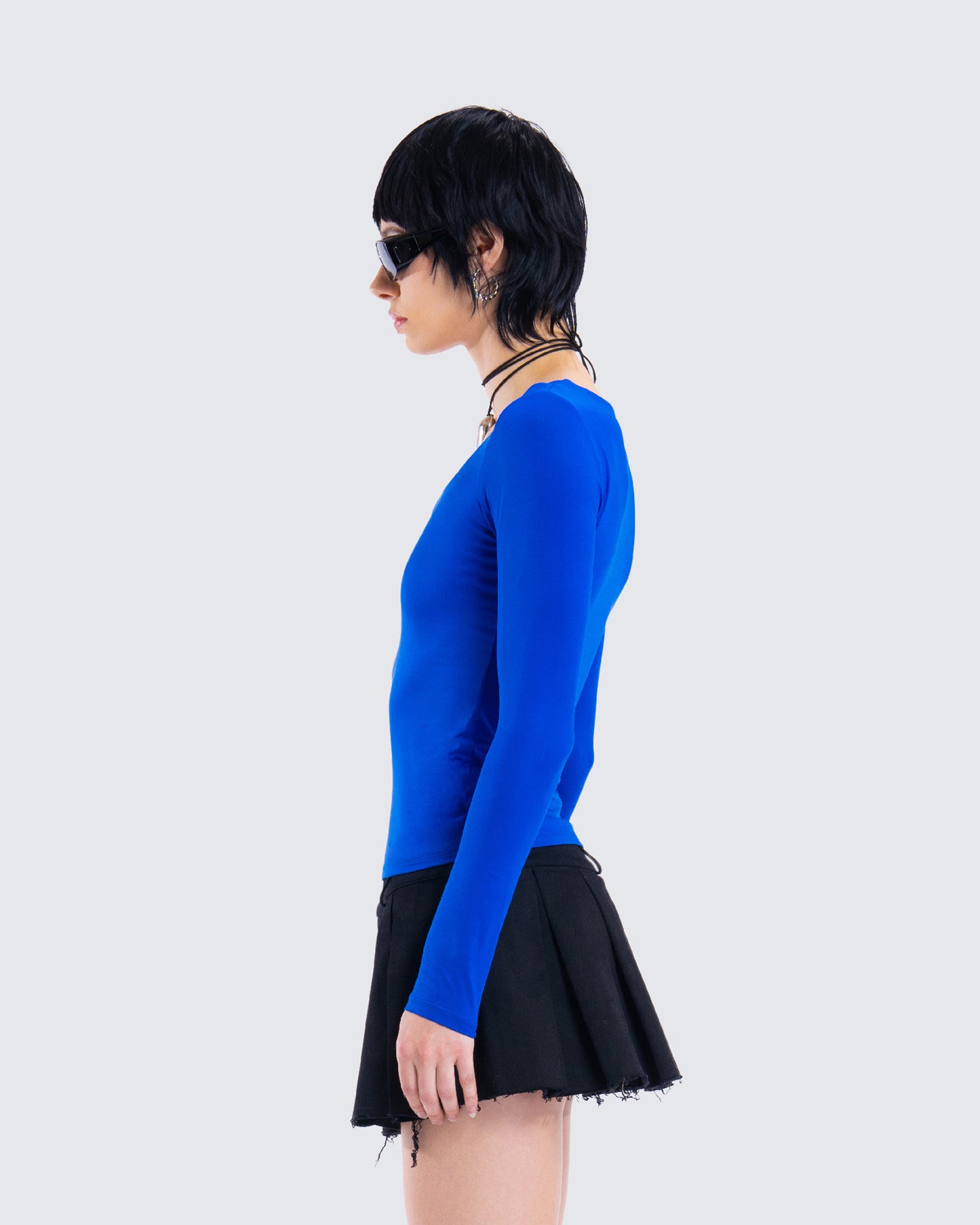 Brynee Blue Long Sleeve Top