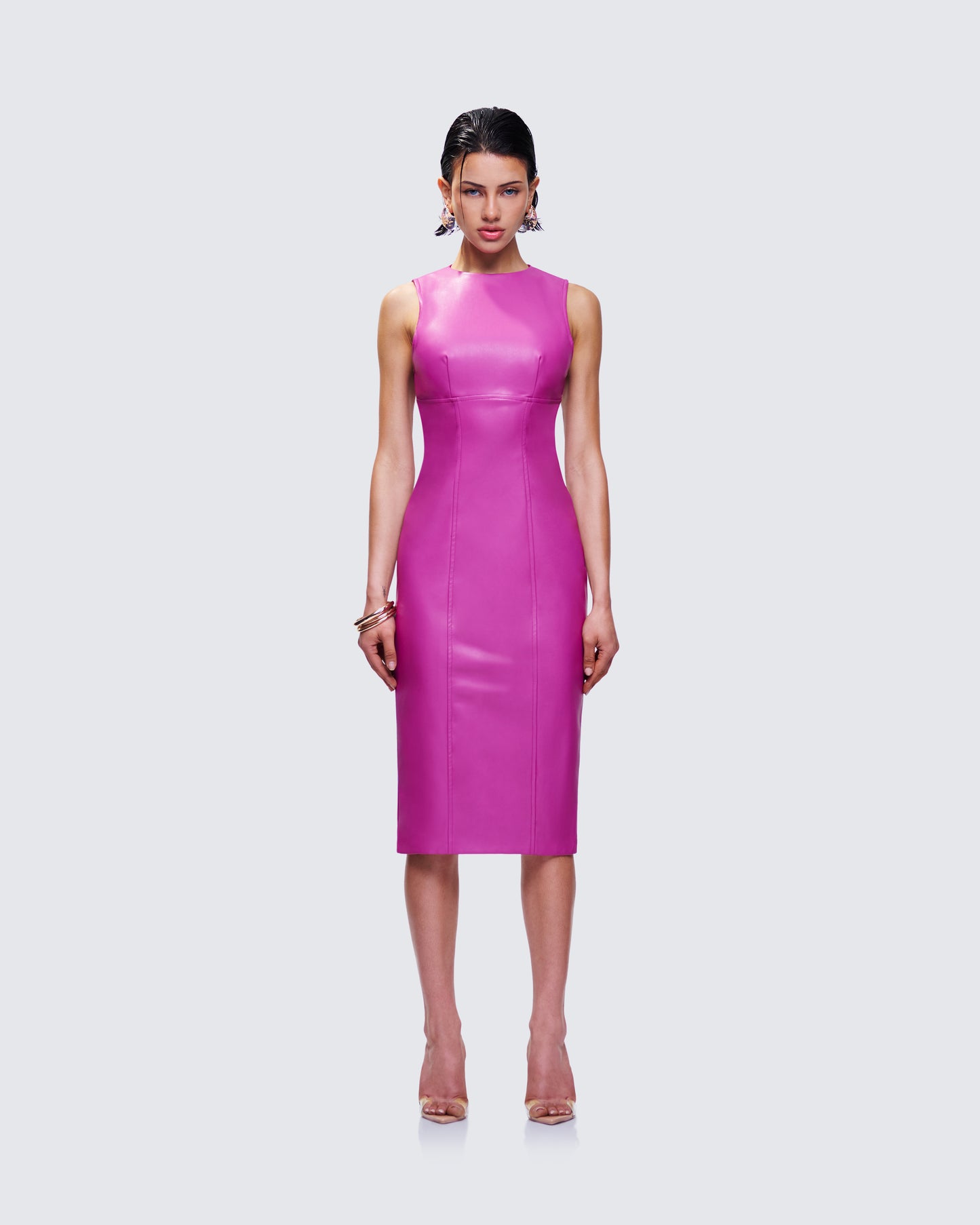 Caisyn Magenta Midi Dress model front
