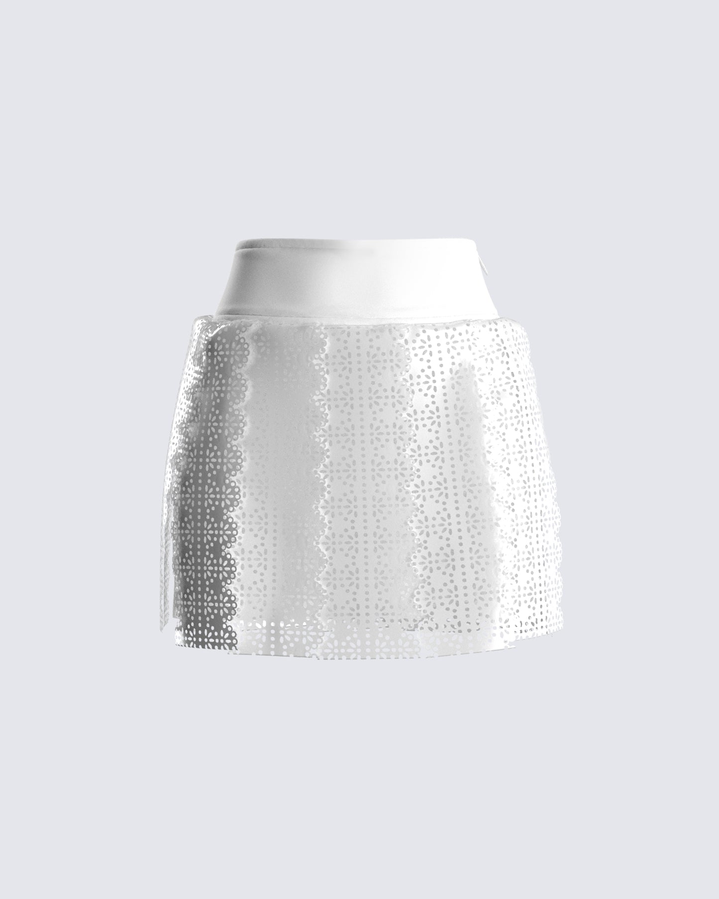 Casey White Vegan Leather Skirt 3d product front