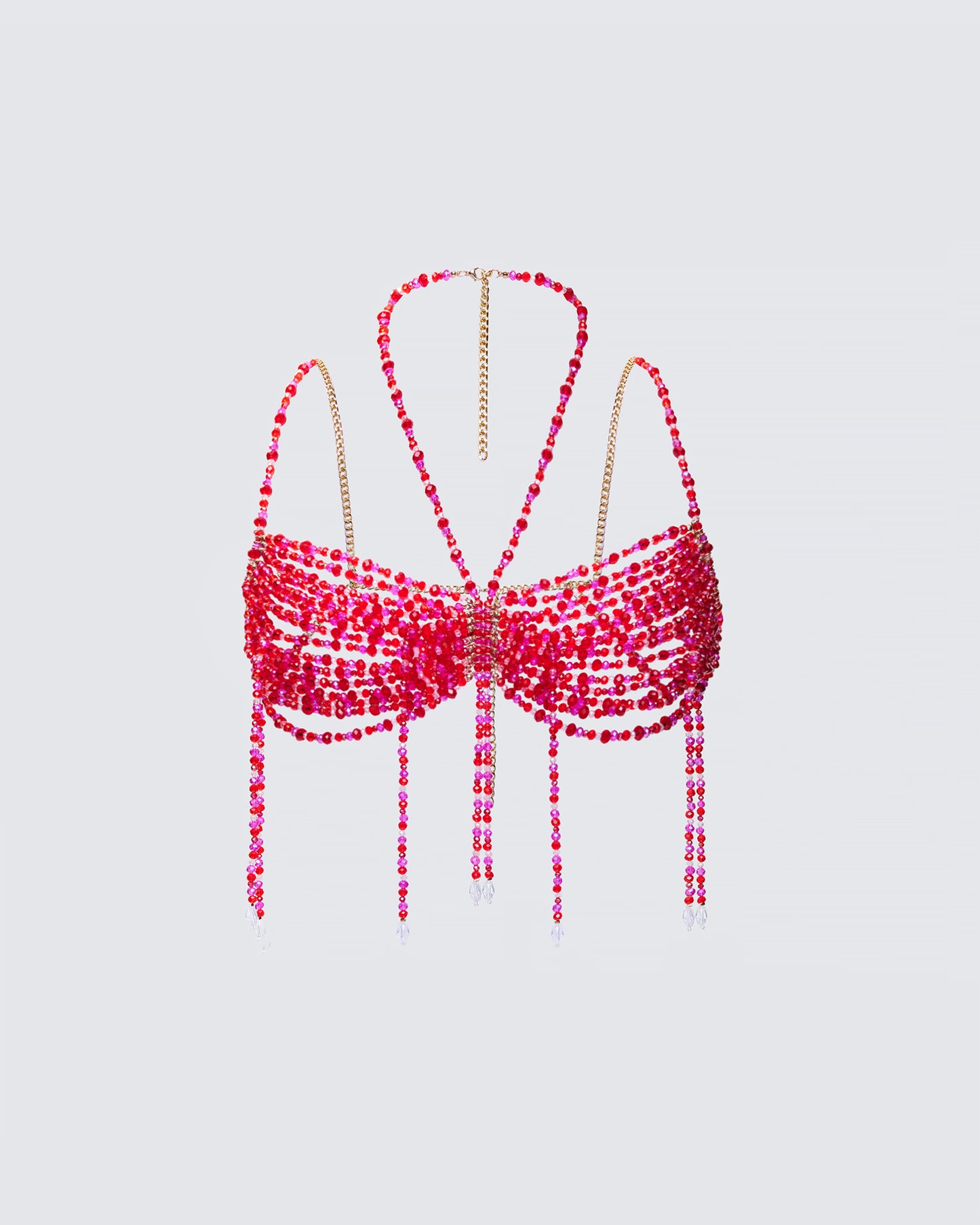 Celestia Red Beaded Bralette Top product front