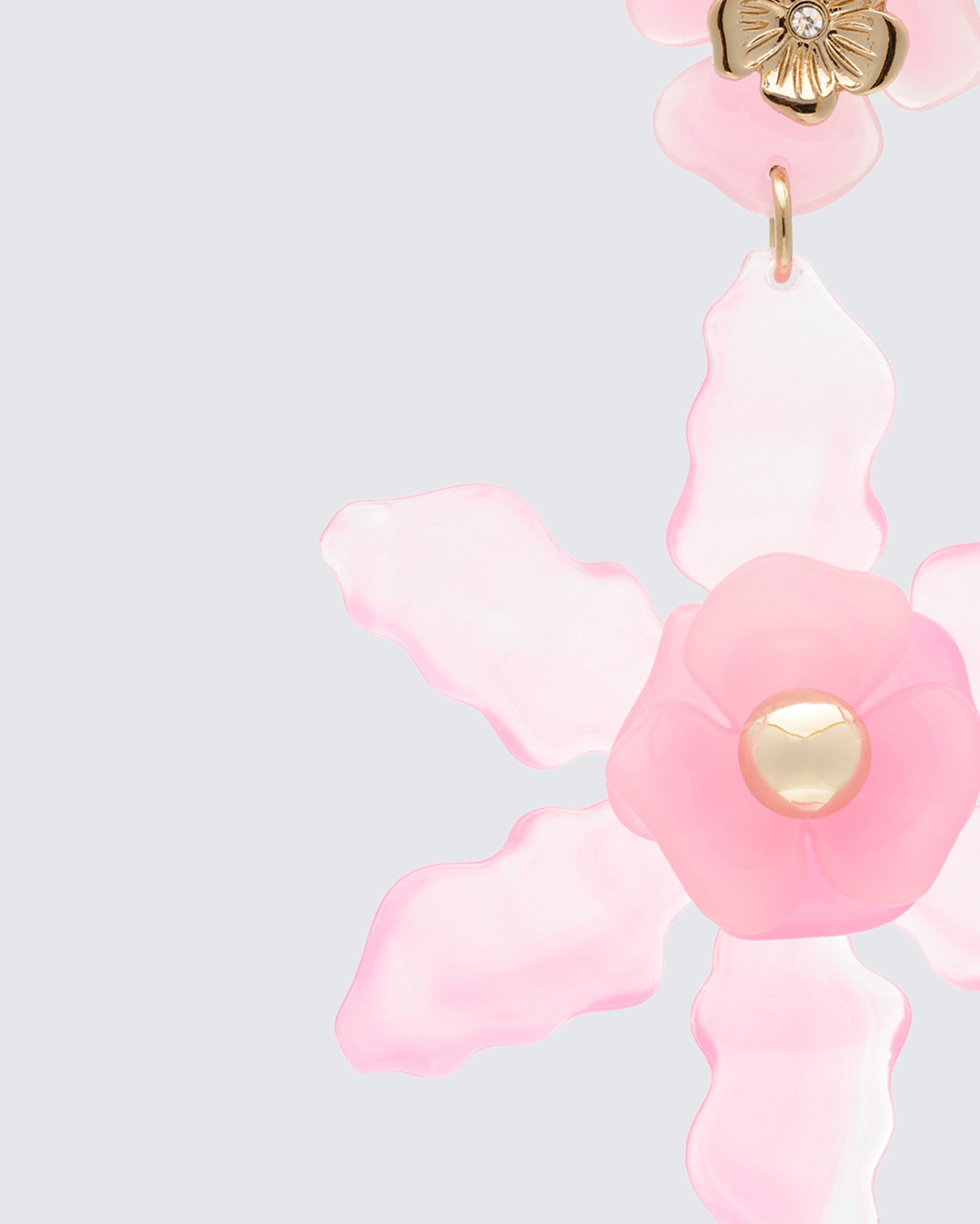 Charity Pink Flower Dangle Earrings