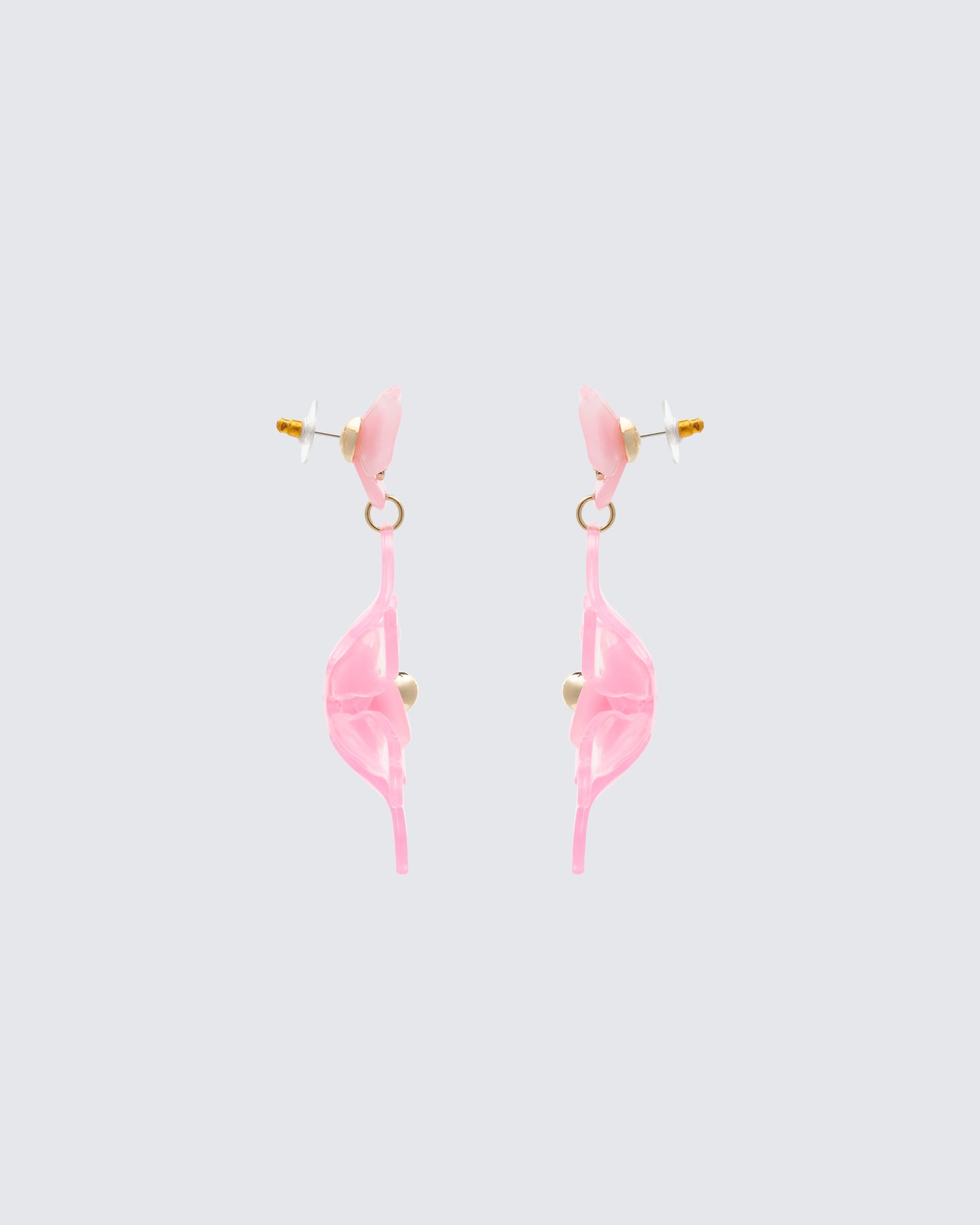Charity Pink Flower Dangle Earrings