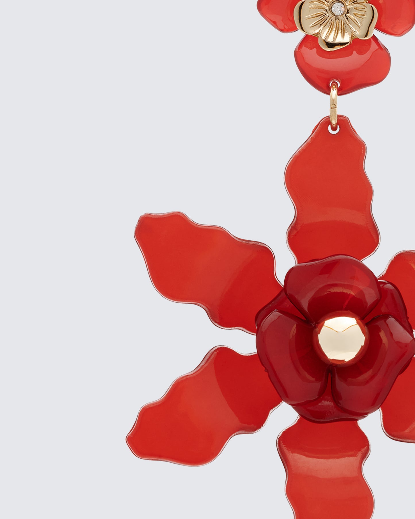 Charity Red Flower Dangle Earrings