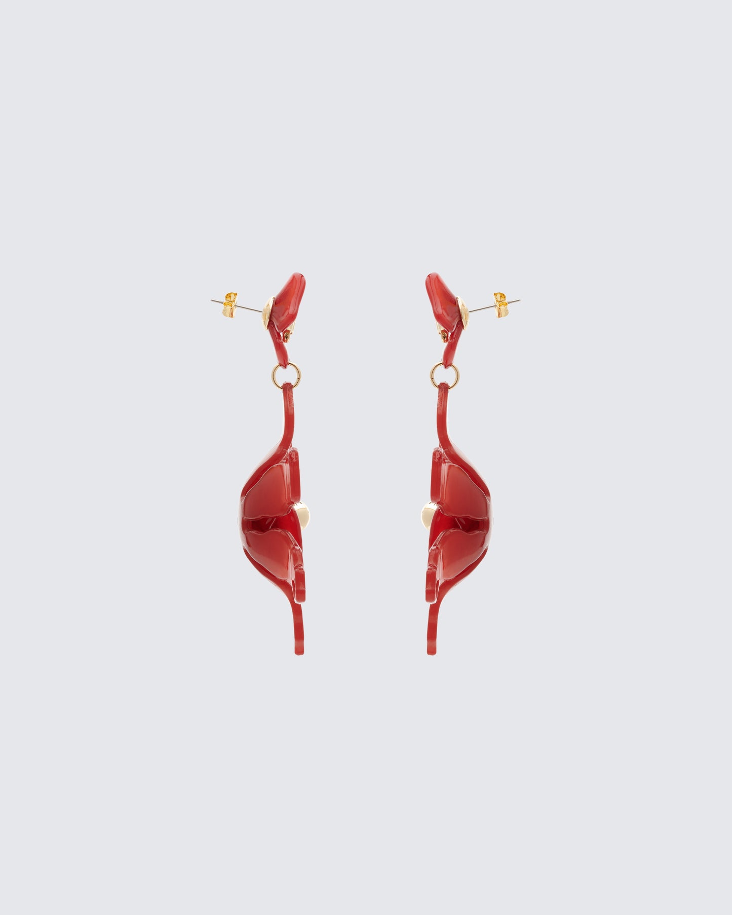 Charity Red Flower Dangle Earrings