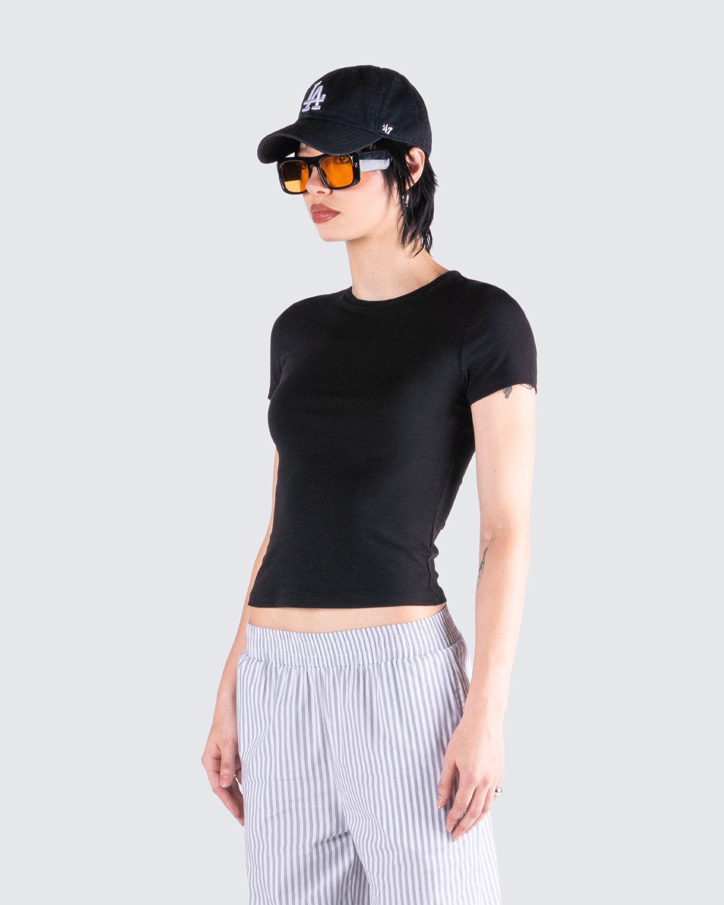 Chell Black Jersey Top
