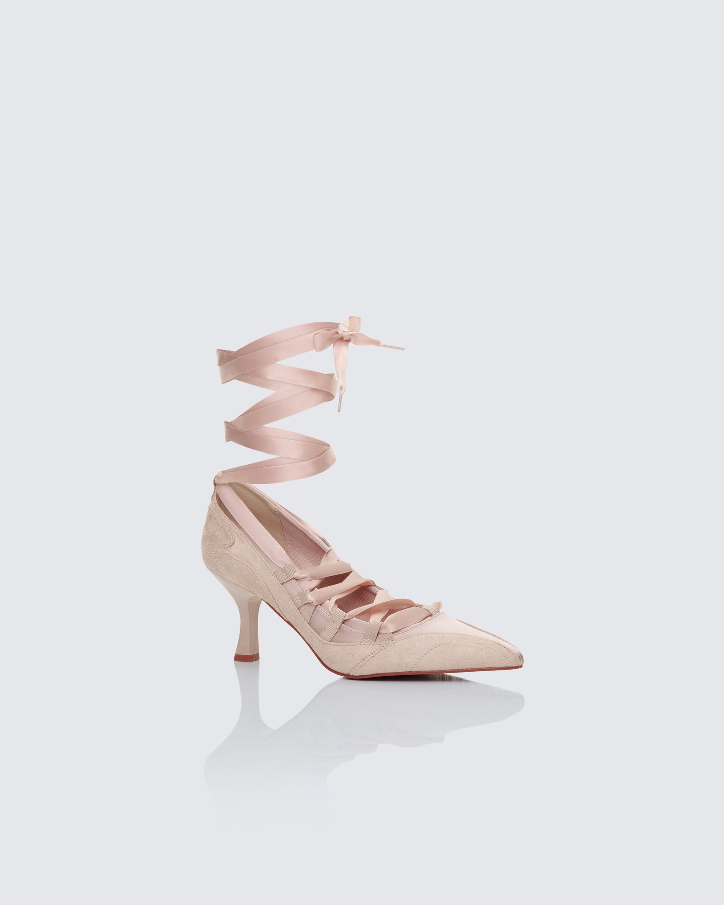 Dahlia Blush Lace up Ballet Pump