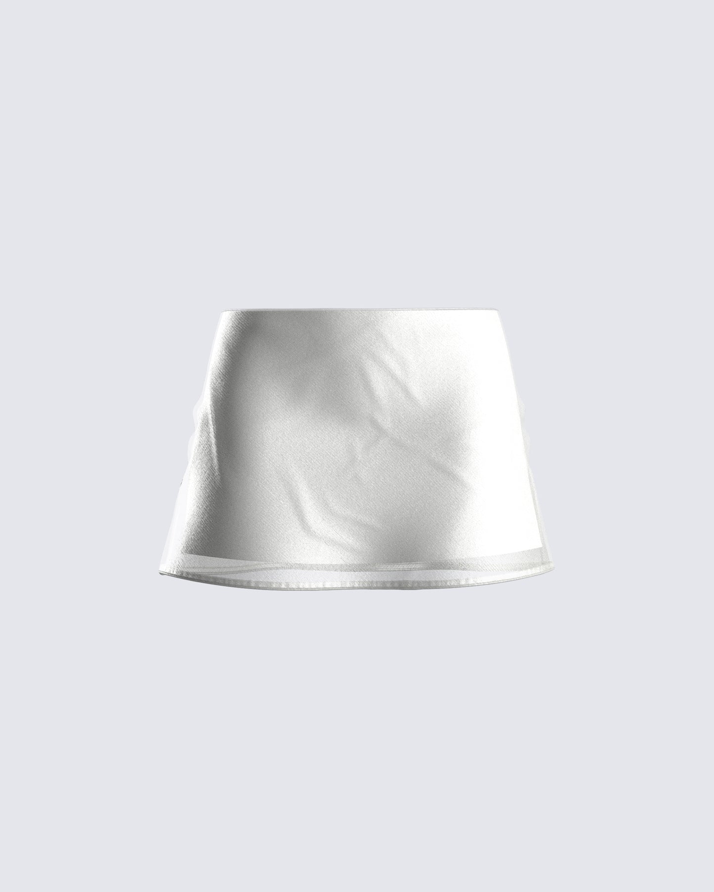 Dory White Chiffon Mini Skirt 3d product front