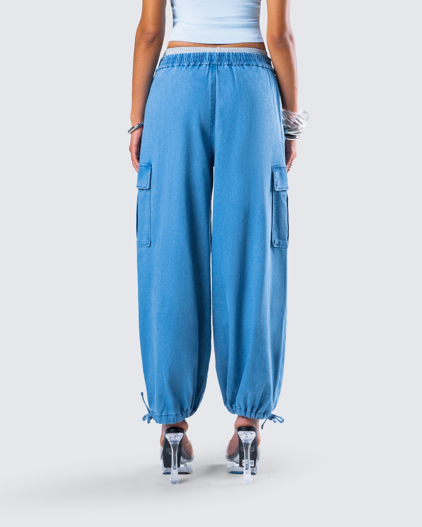 Darby Blue Denim Parachute Pant