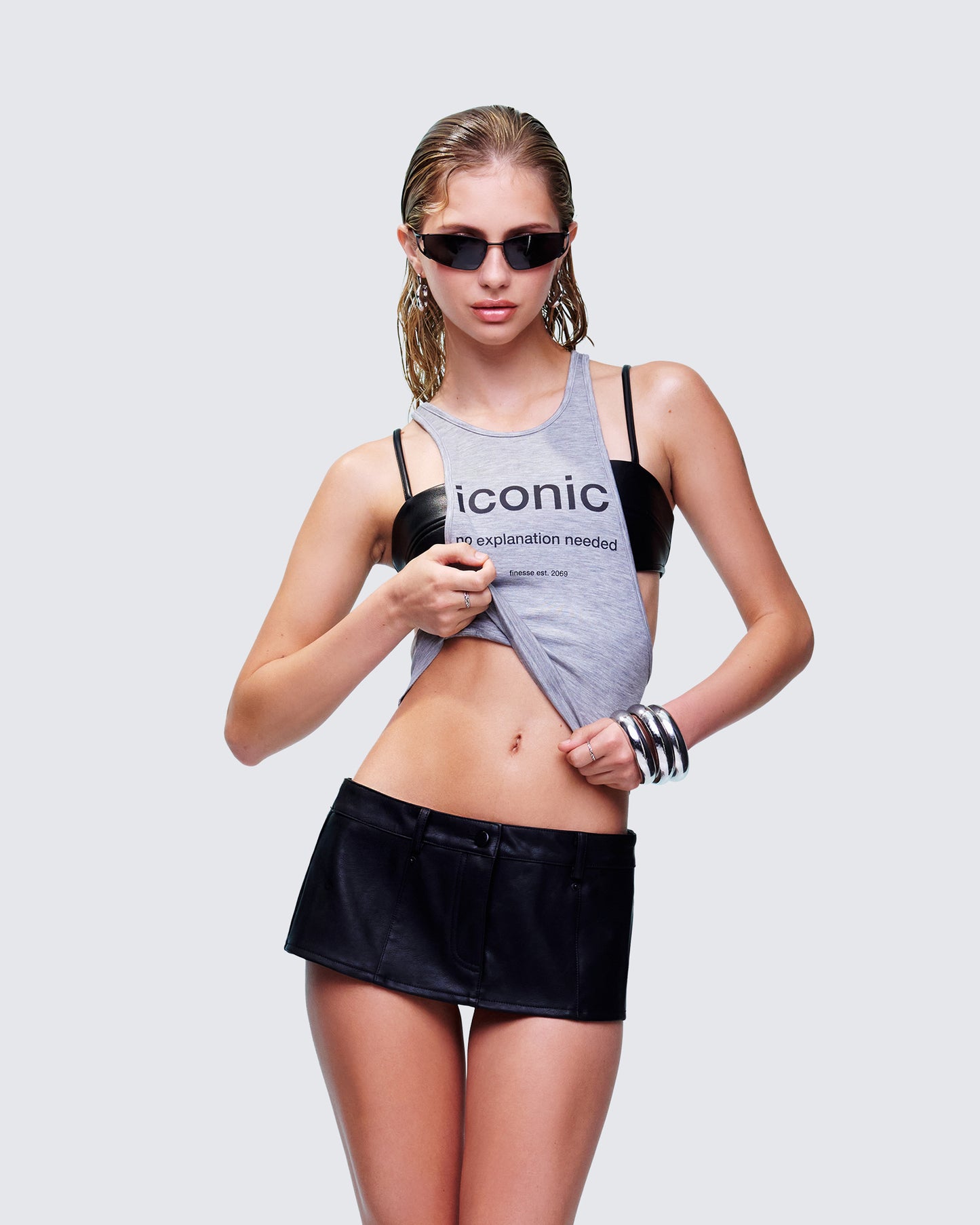 Dido Grey Marl Cutaway Graphic Tank