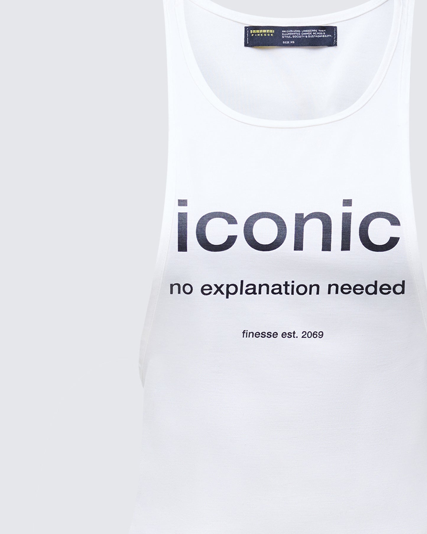 Dido White Cutaway Graphic Tank