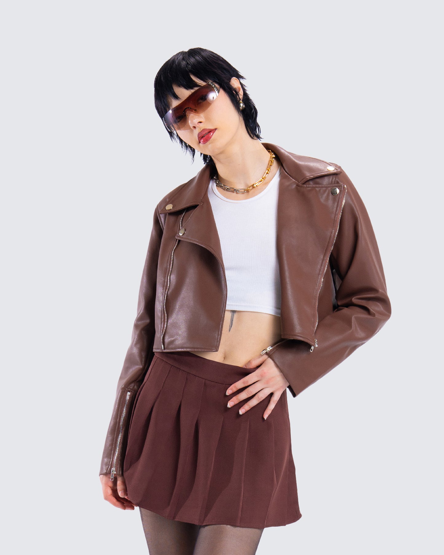 Donny Brown Vegan Leather Jacket