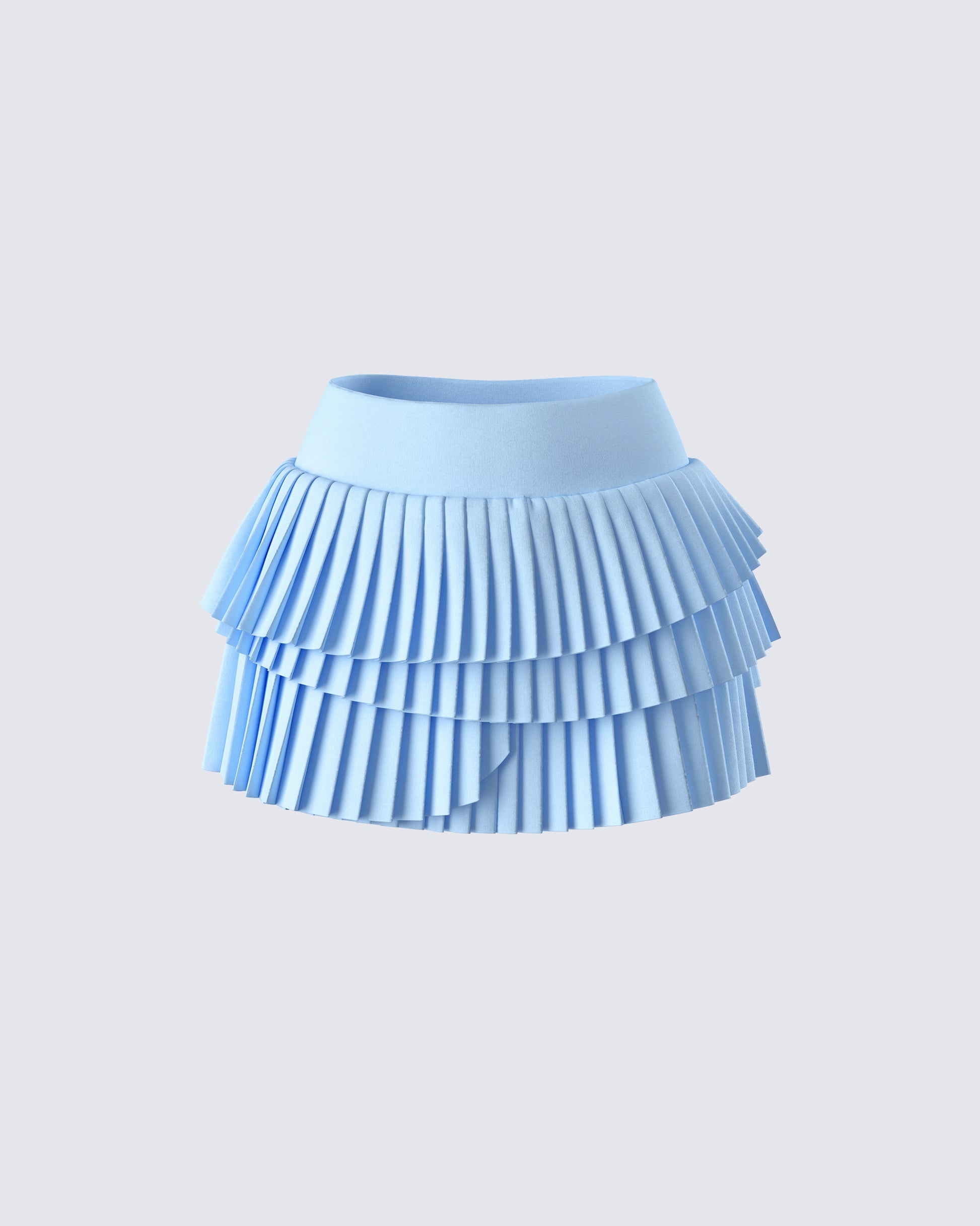 Evalina Blue Pleated Mini Skirt product front