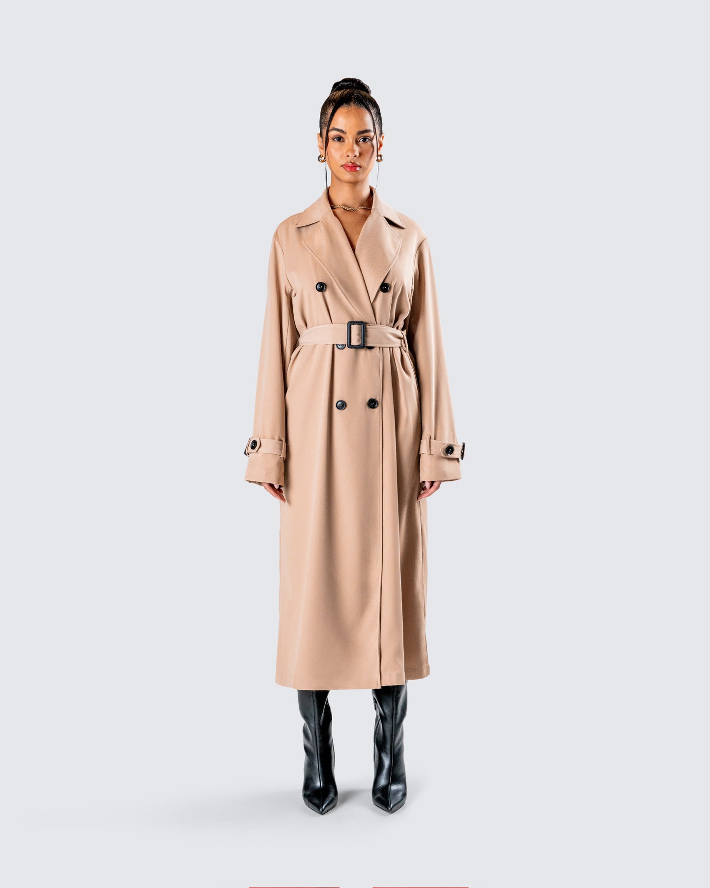 Doutzen Tan Twill Trench Coat