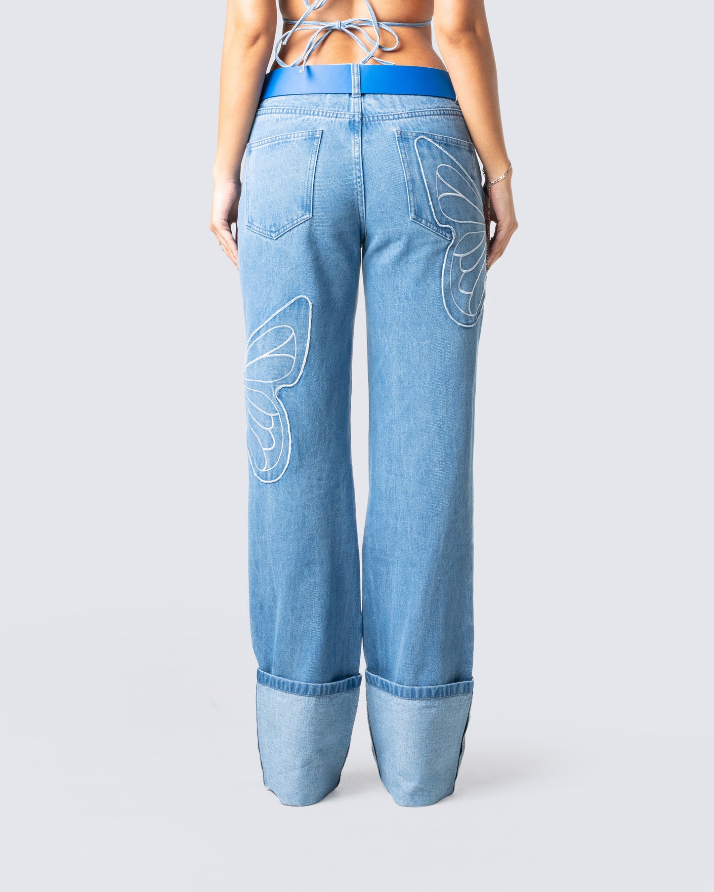 Suzie Blue Butterfly Denim Pant