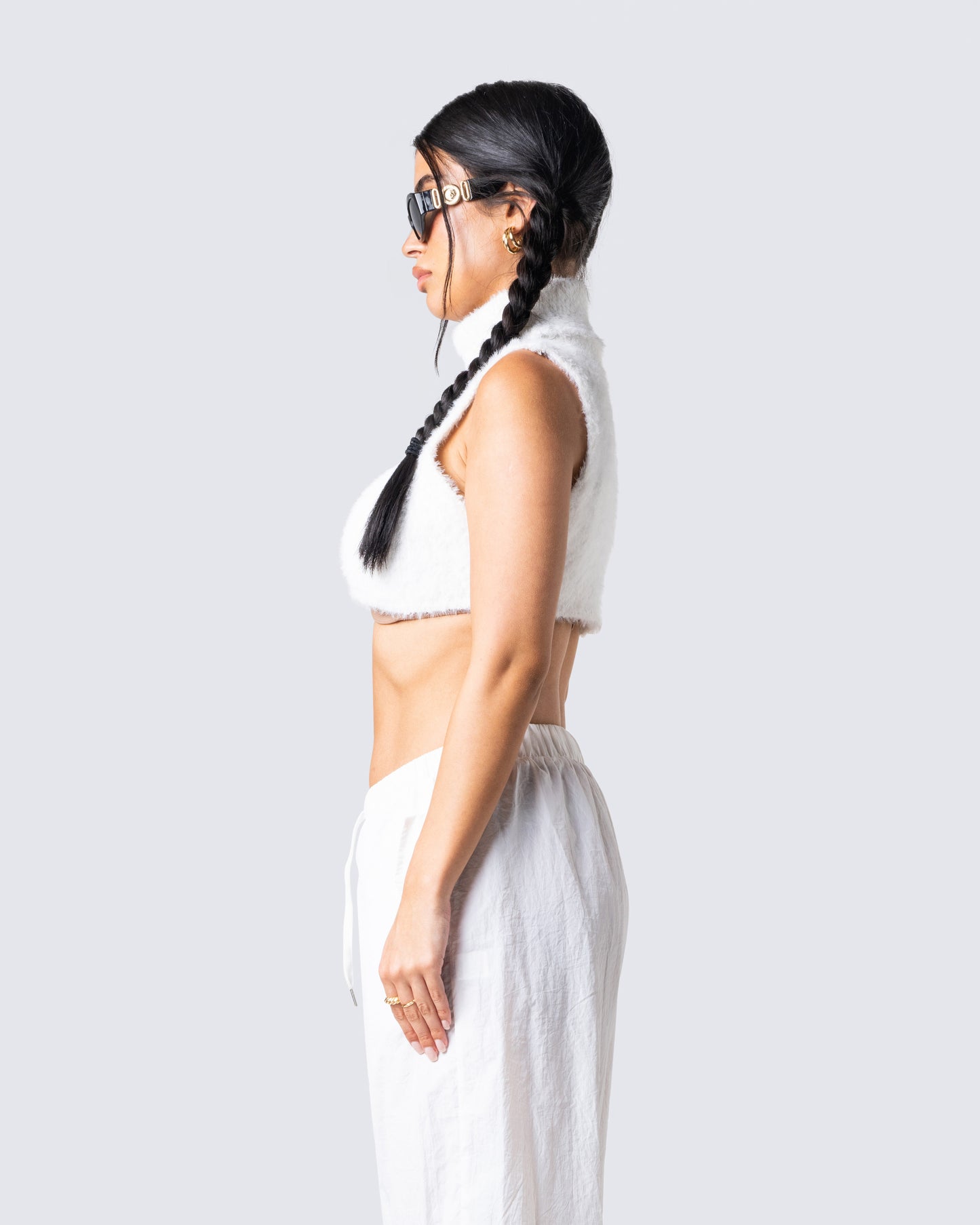 Beckett White Cropped Knit Top