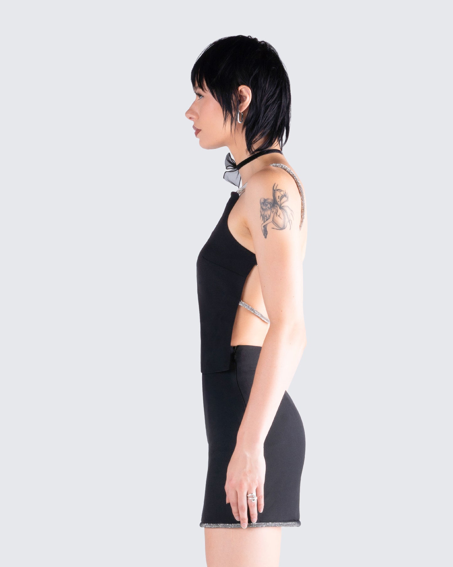 Birgit Black Rhinestone Top