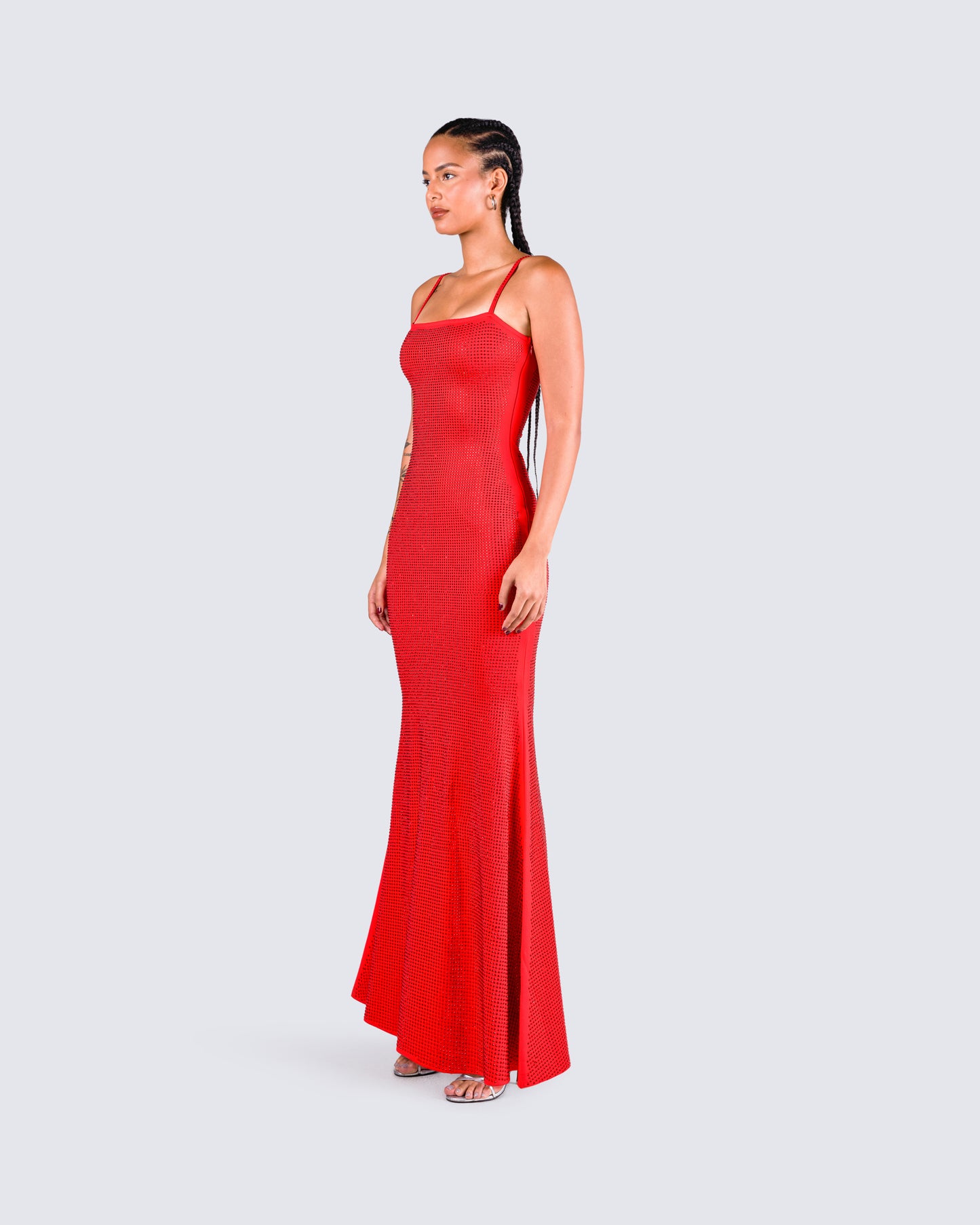 Numa Red Rhinestone Gown
