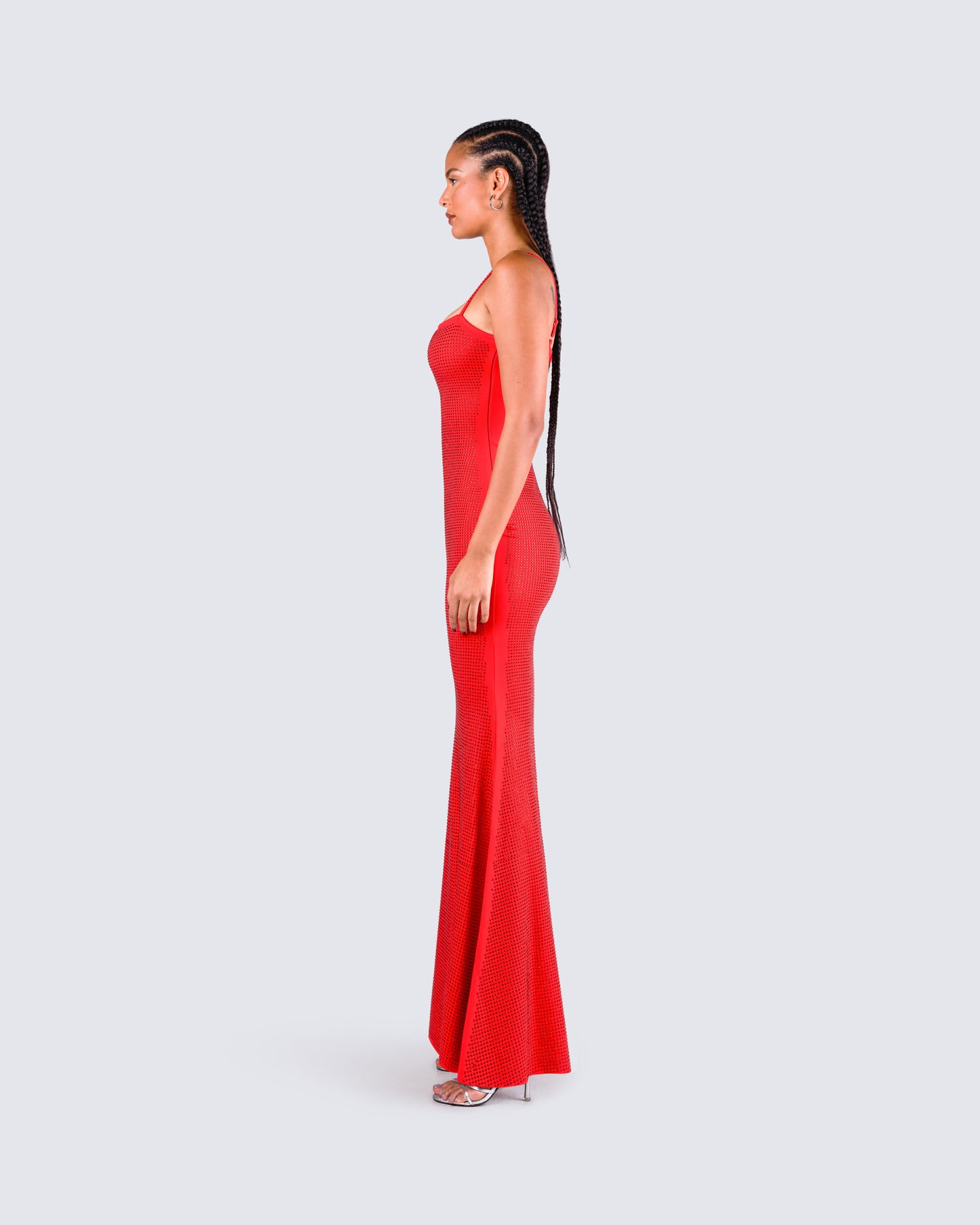 Numa Red Rhinestone Gown