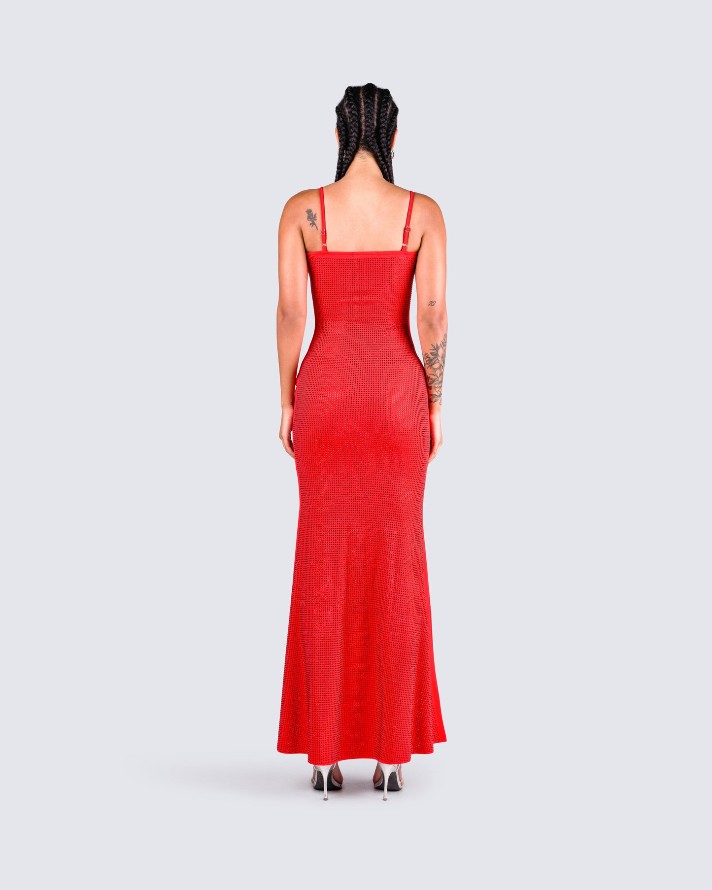 Numa Red Rhinestone Gown