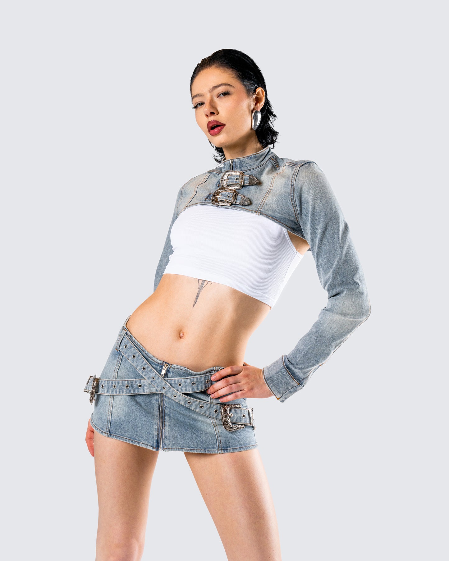 Eirene Cropped Denim Jacket