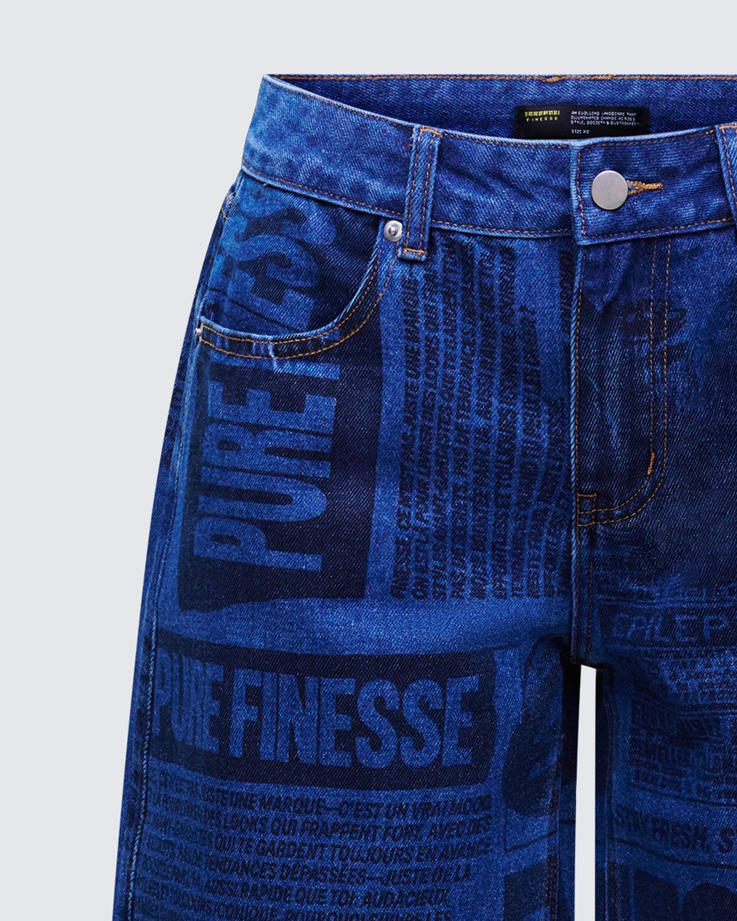 Electra Blue Denim Printed Jorts
