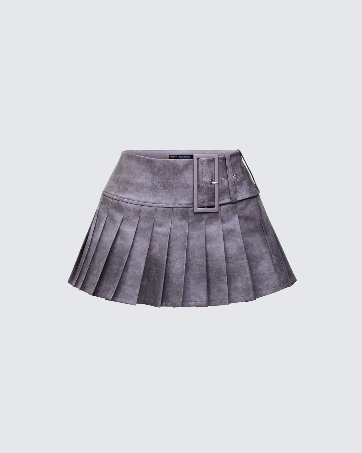 Elettra Grey Vegan Leather Mini Skirt product front