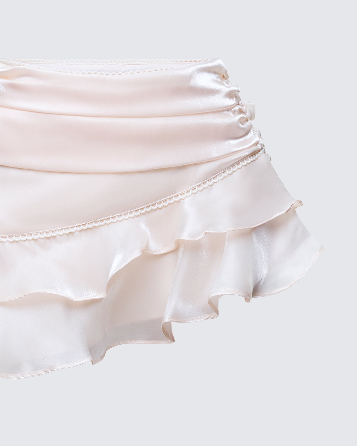 Elma Ivory Chiffon Ruffle Mini Skirt