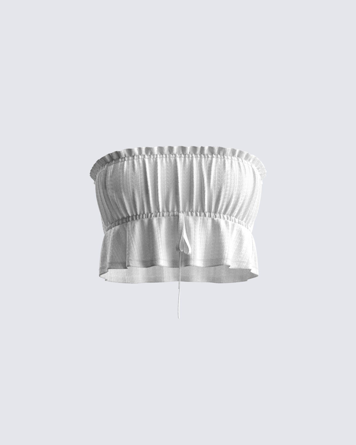 Elva White Cotton Strapless Top 3d product front