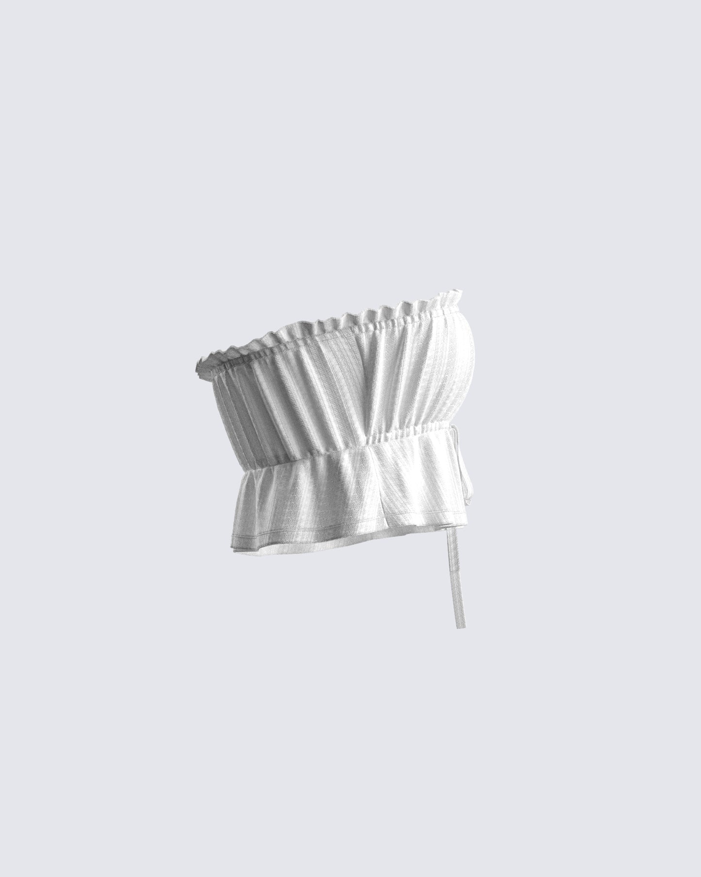 Elva White Cotton Strapless Top