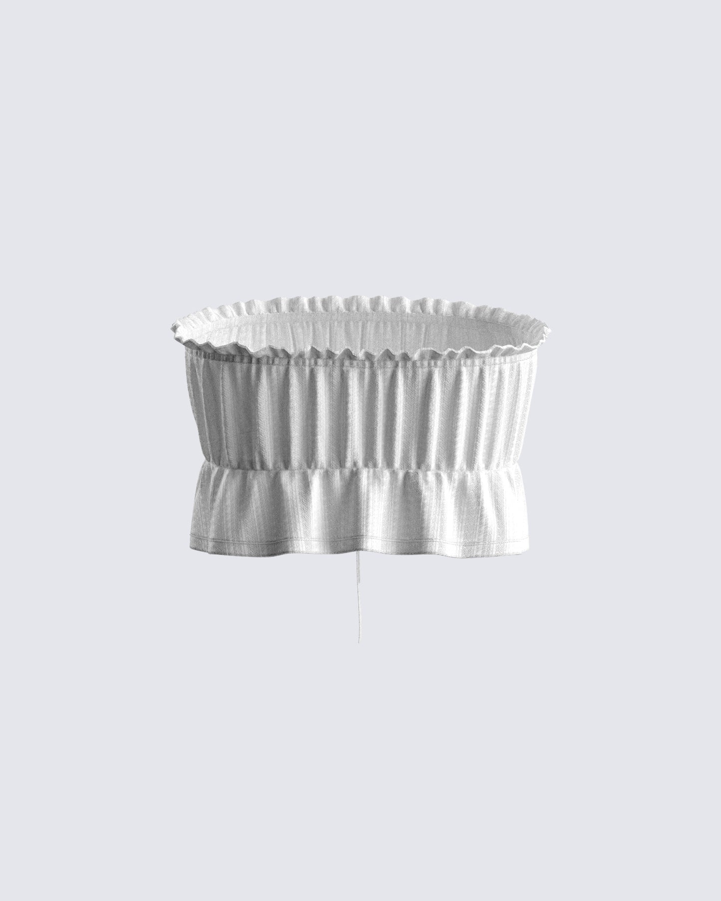 Elva White Cotton Strapless Top