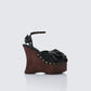 Women's black wedge sandals – FINESSE