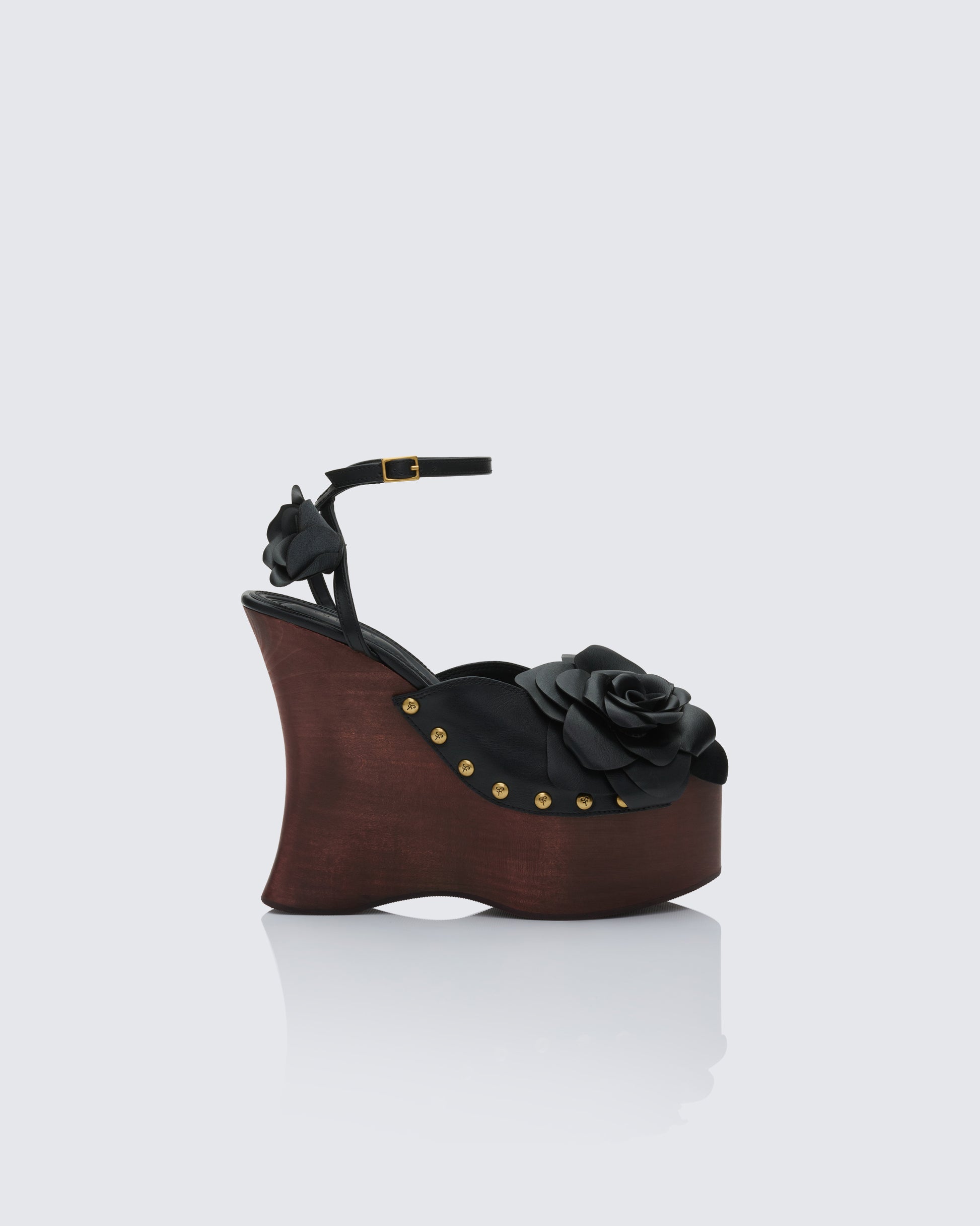 Women's black wedge sandals – FINESSE