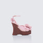 Women's pink wedge sandals – FINESSE