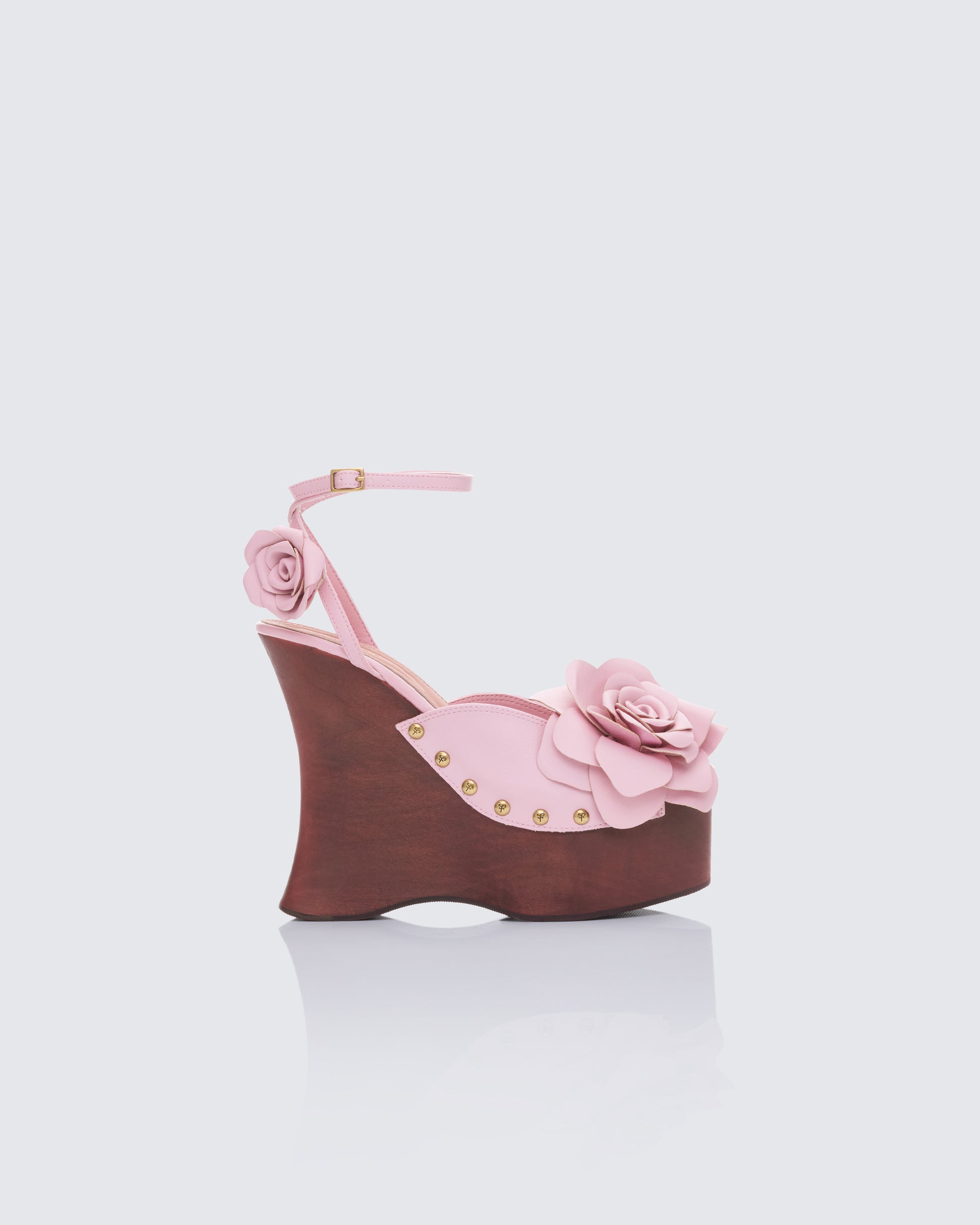 Women's pink wedge sandals – FINESSE