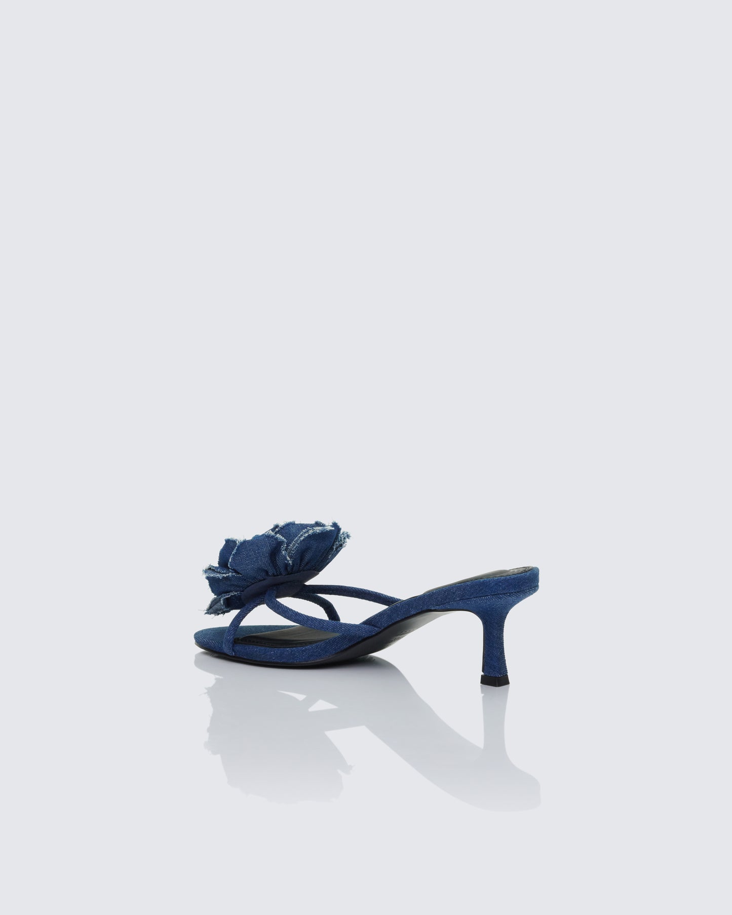 Ember Blue Denim Corsage Kitten Heel