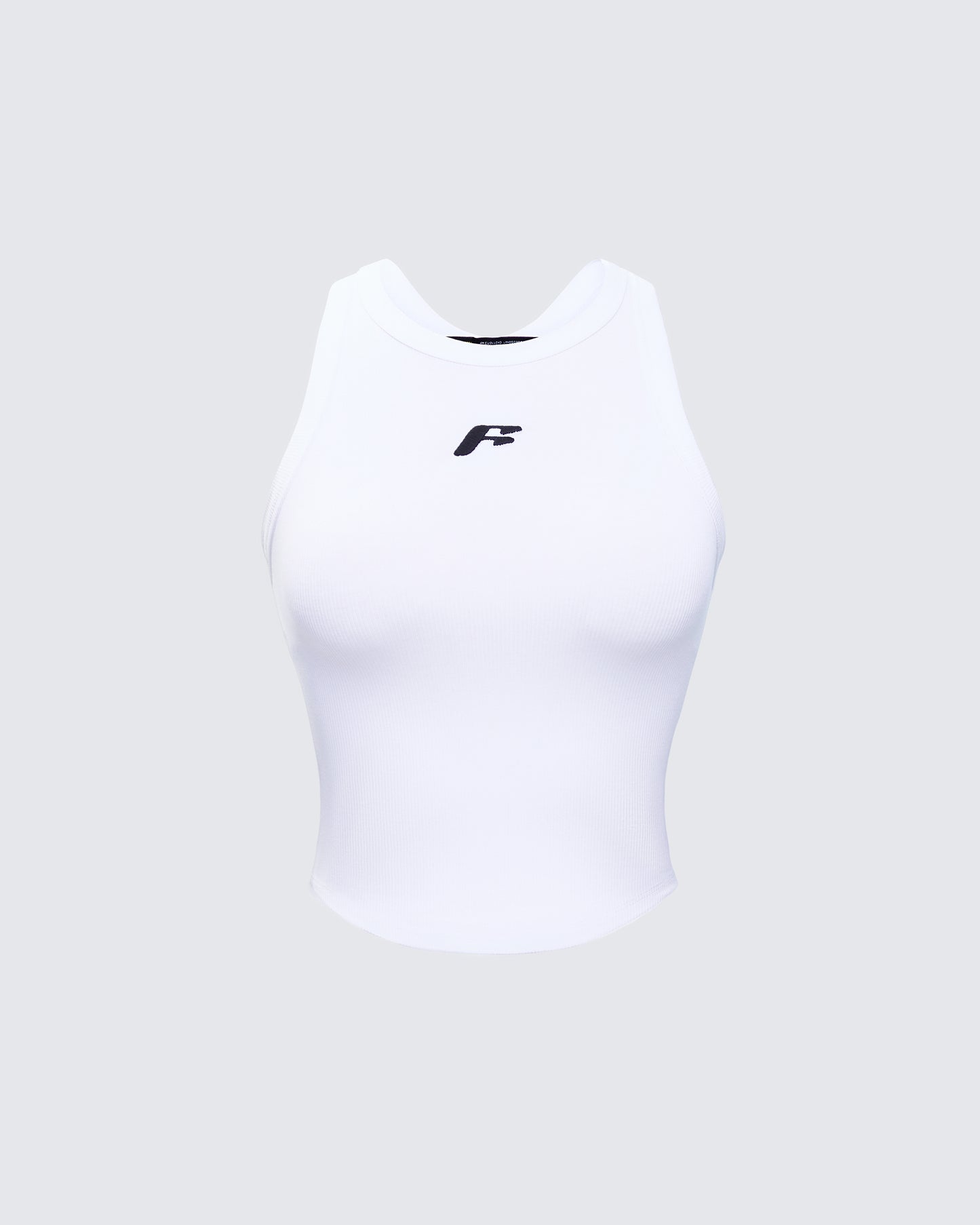Enid White Scoop Hem Tank Top product front