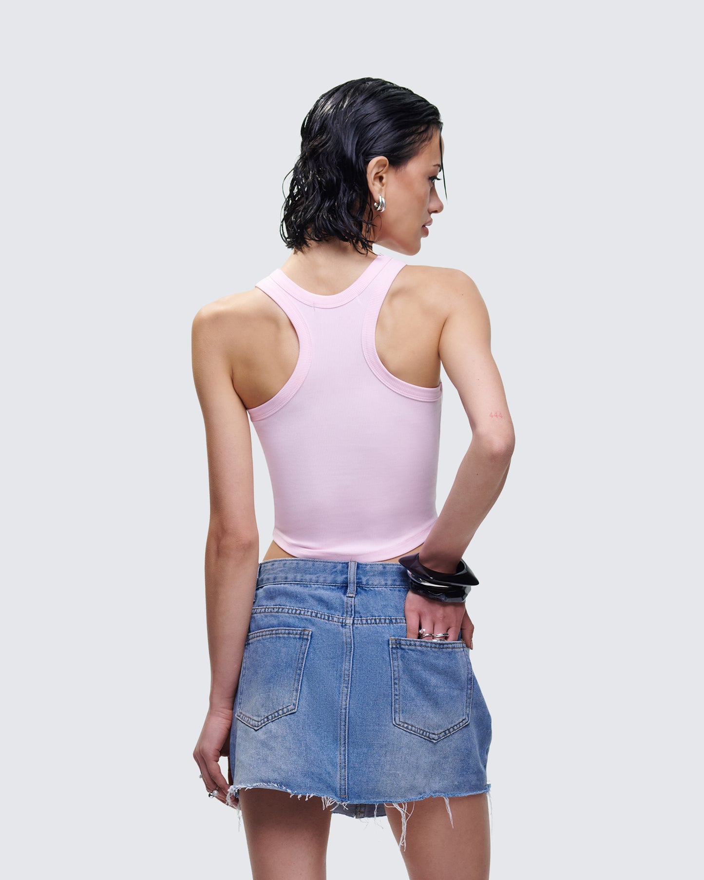 Enid Pink Scoop Hem Tank Top