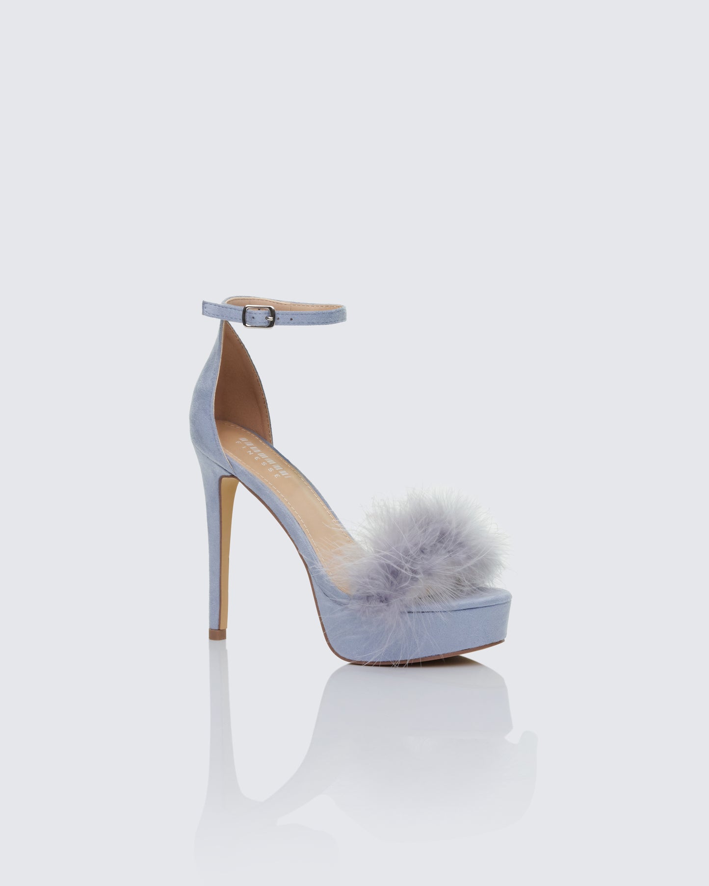 Erminia Blue Feather Detail Heels