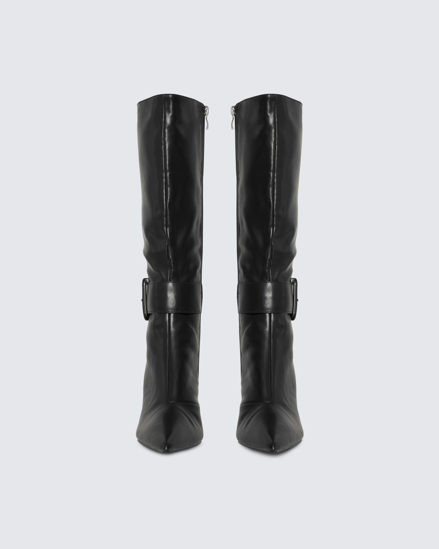Eunji Black Vegan Leather Boot product front