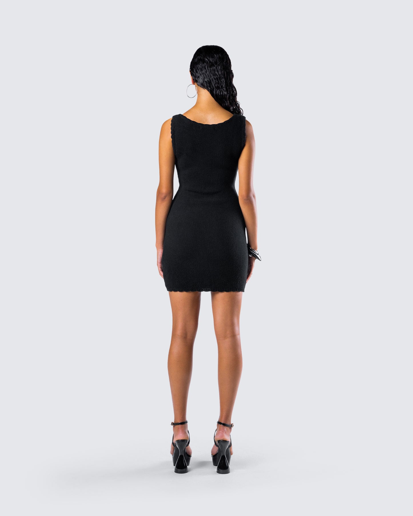 Evianna Black Rosette Mini Dress