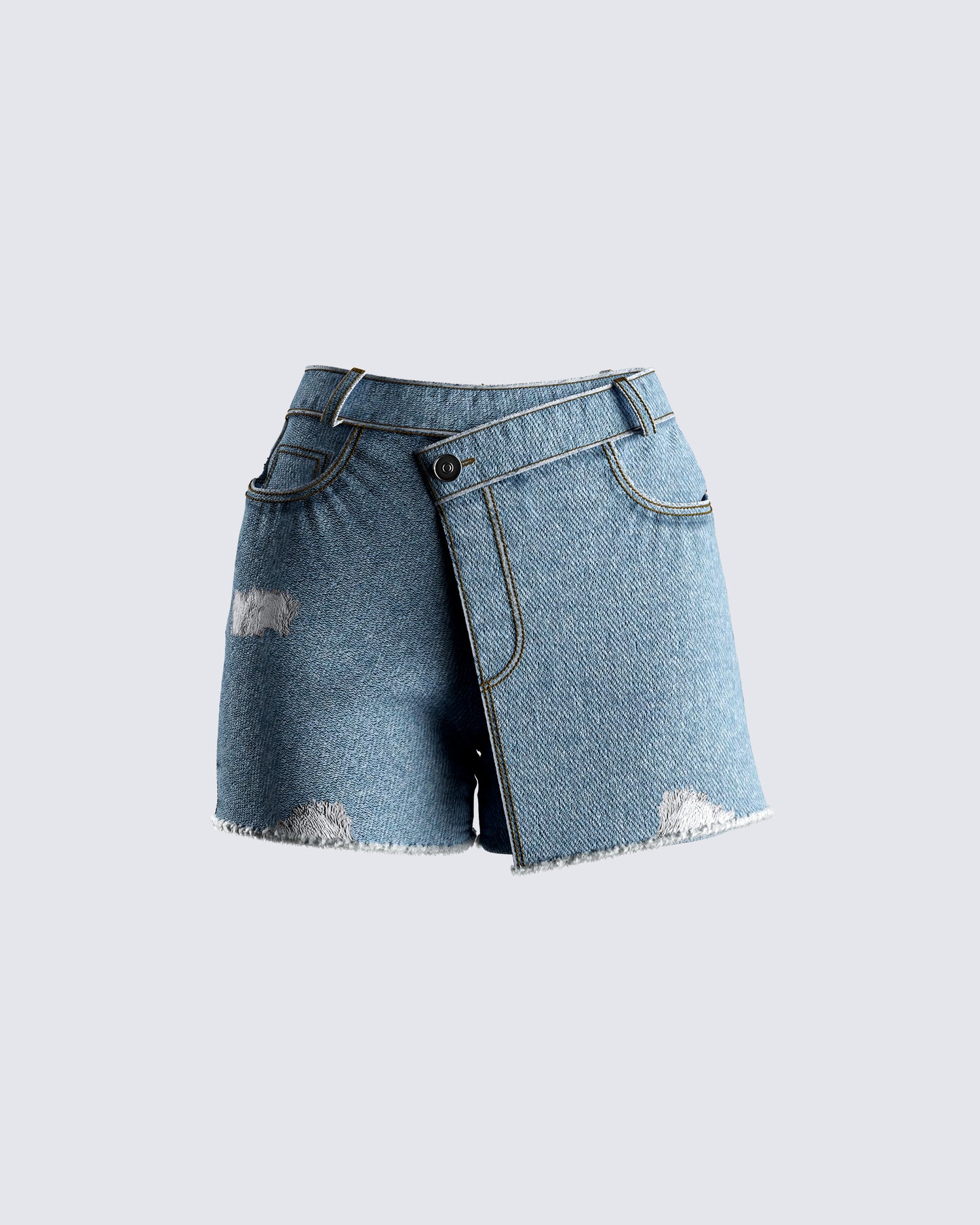 Mayerly Blue Denim Wrap Skort 3d product front