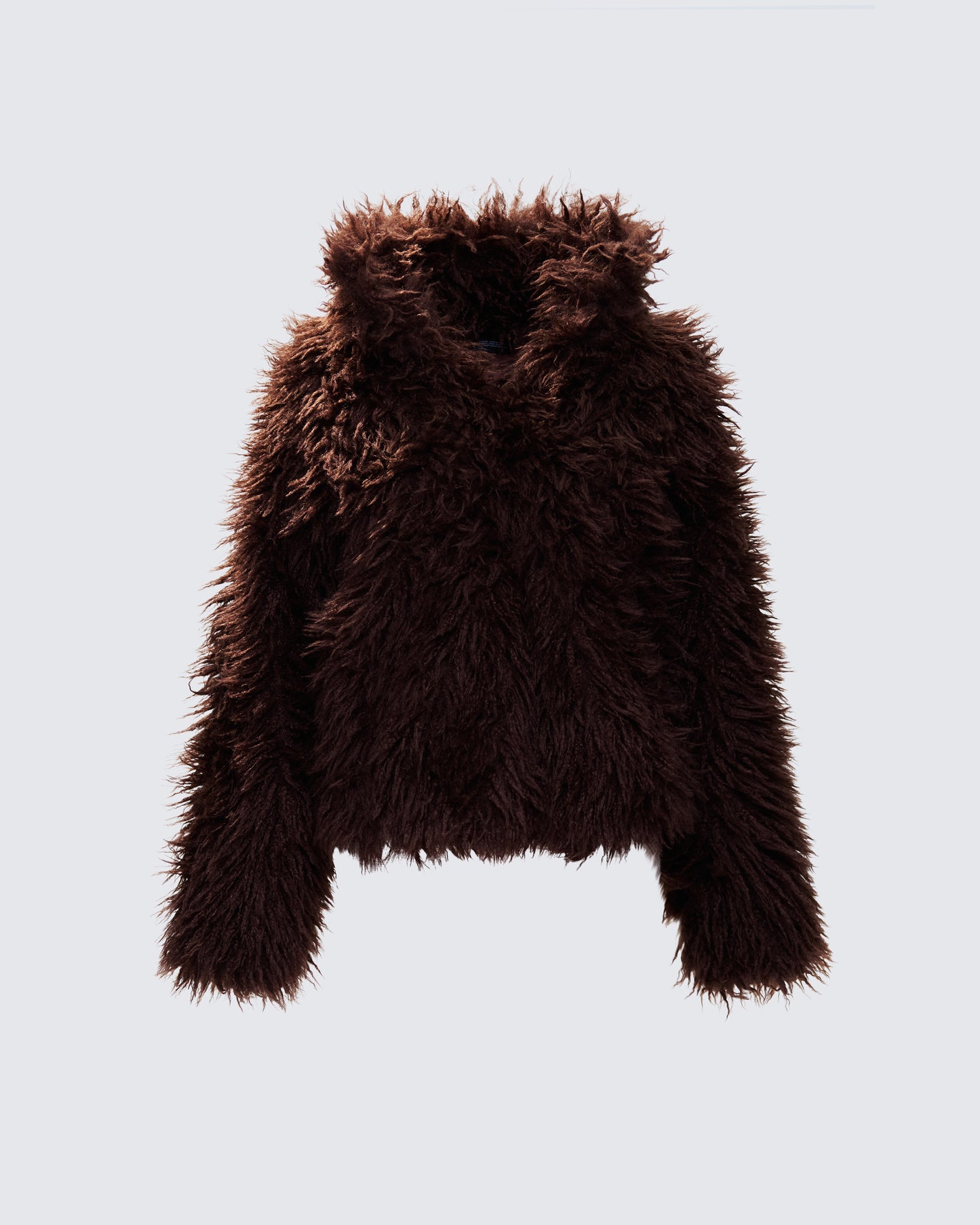 Fae Brown Boxy Faux Fur Coat product front
