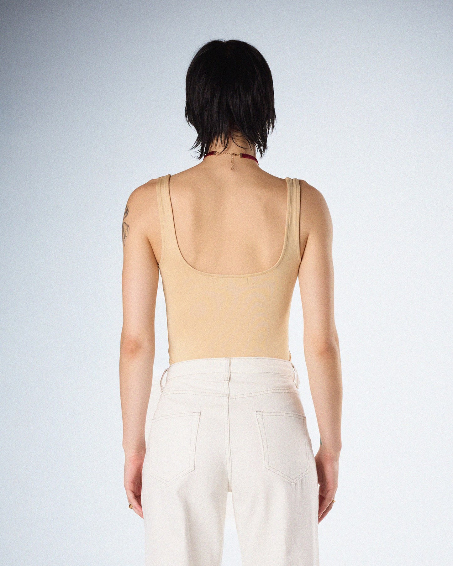 Fatima Beige Tank Bodysuit