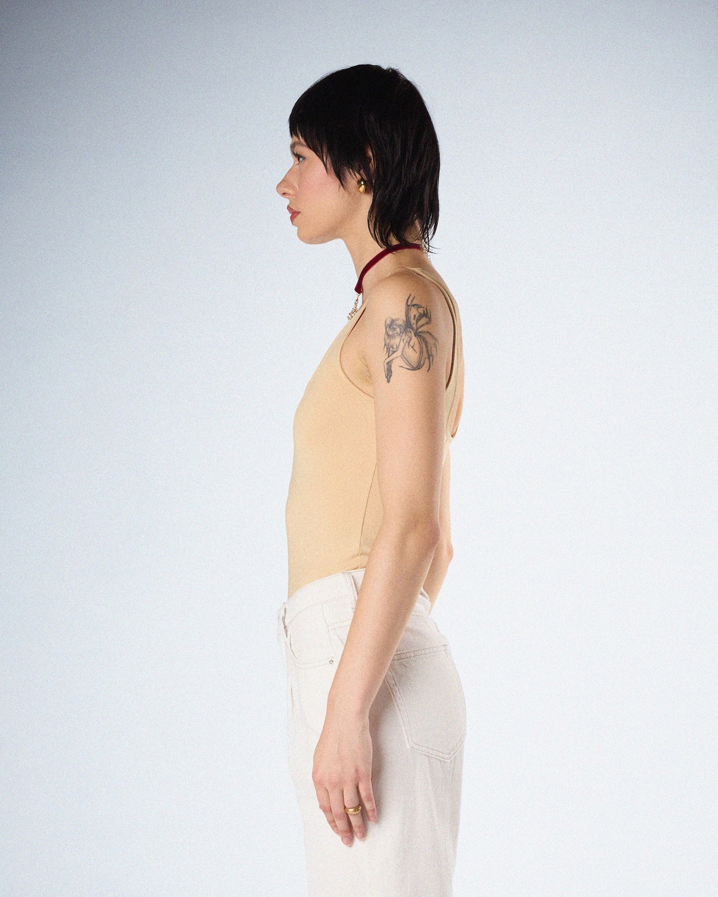 Fatima Beige Tank Bodysuit