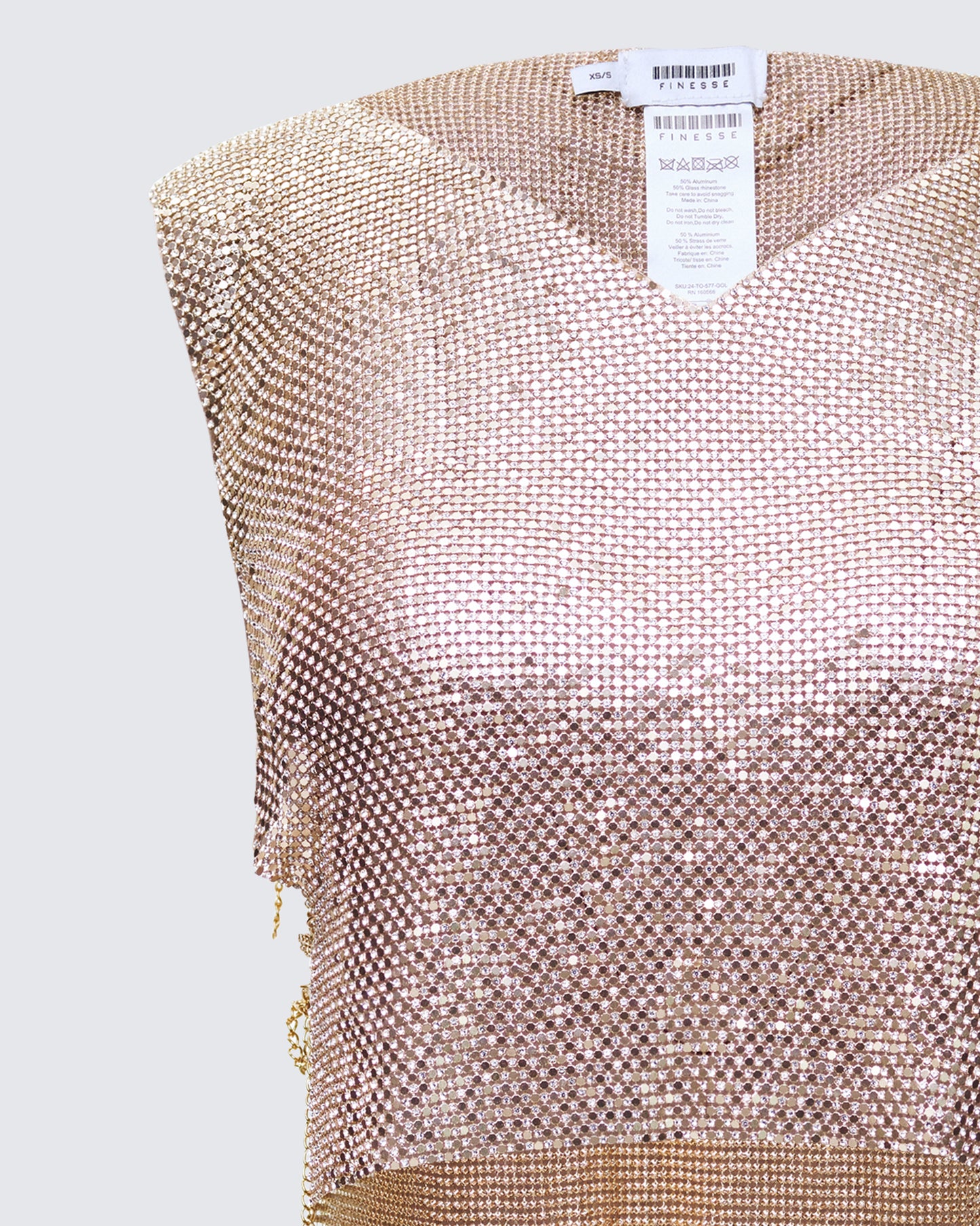 Fayla Gold Chainmail Square Top