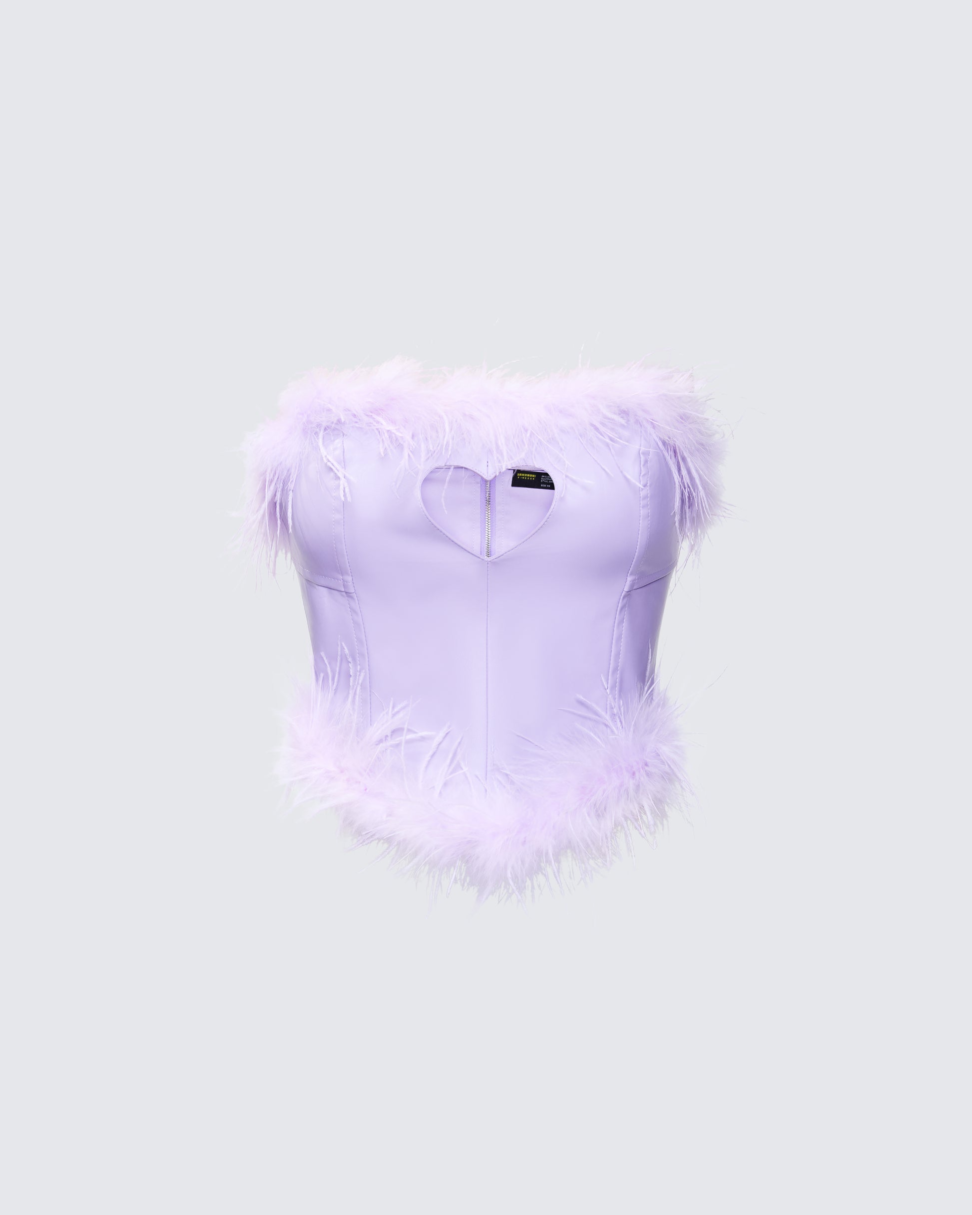 Abrielle Purple Cut Out Feather Corset Top product front