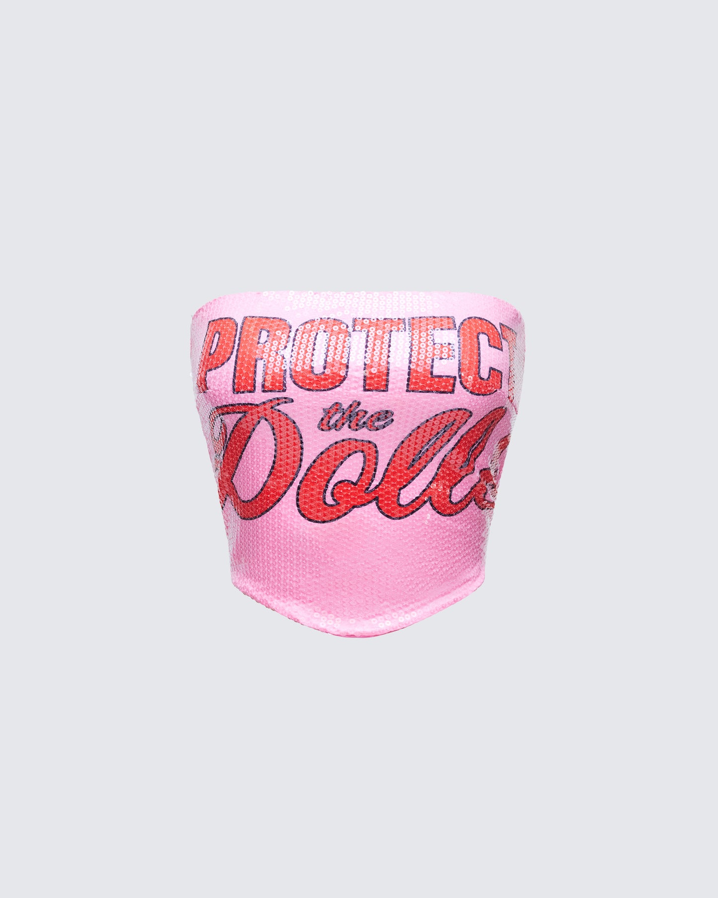 Astraia Pink Slogan Sequin Bandeau Top product front