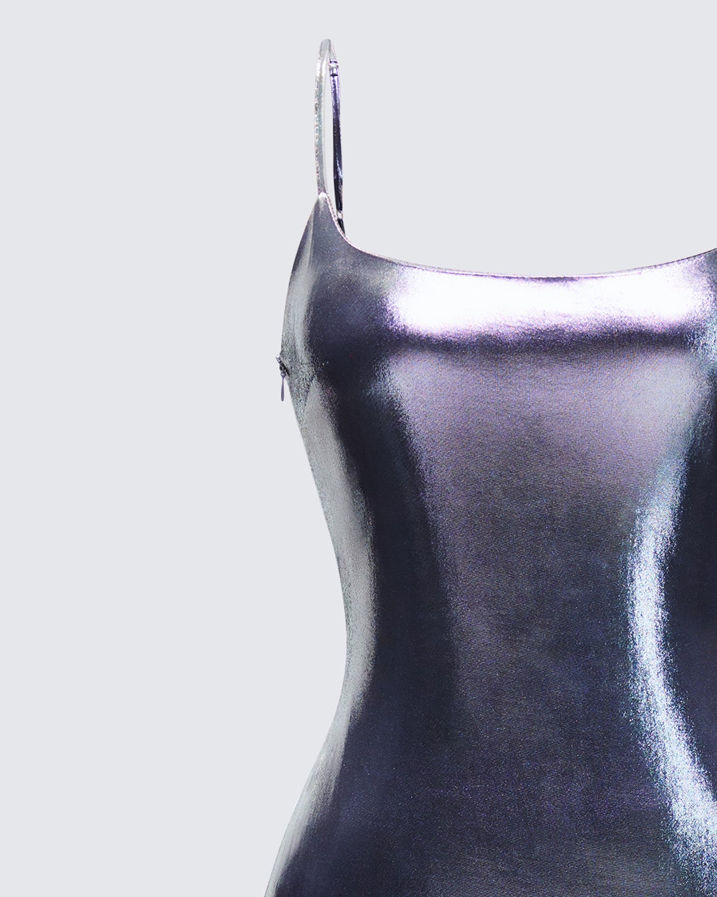 Aurra Metallic Gunmetal Midi Dress