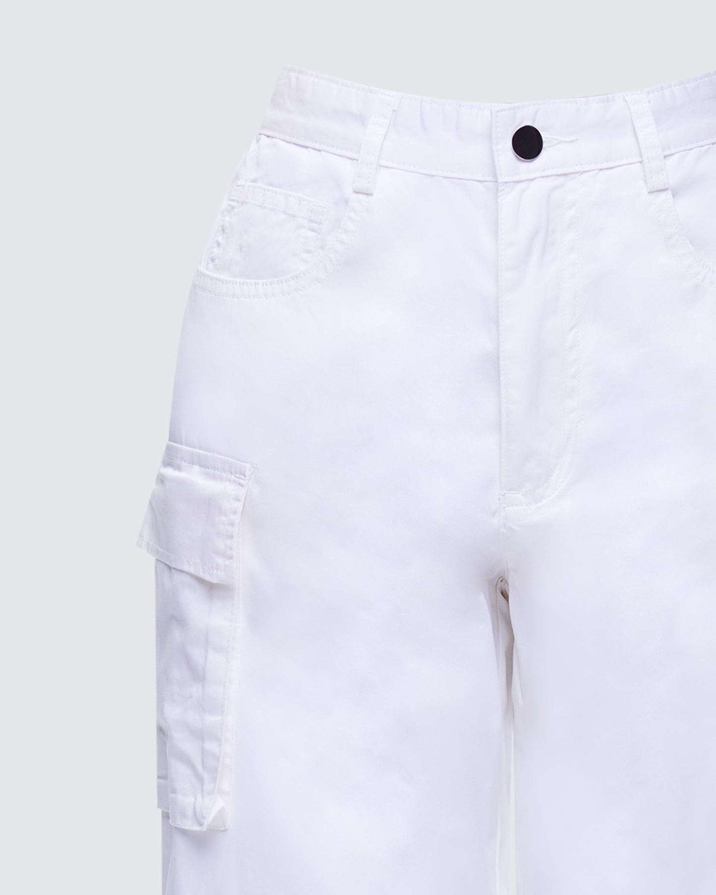 Chima White Cargo Twill Pant