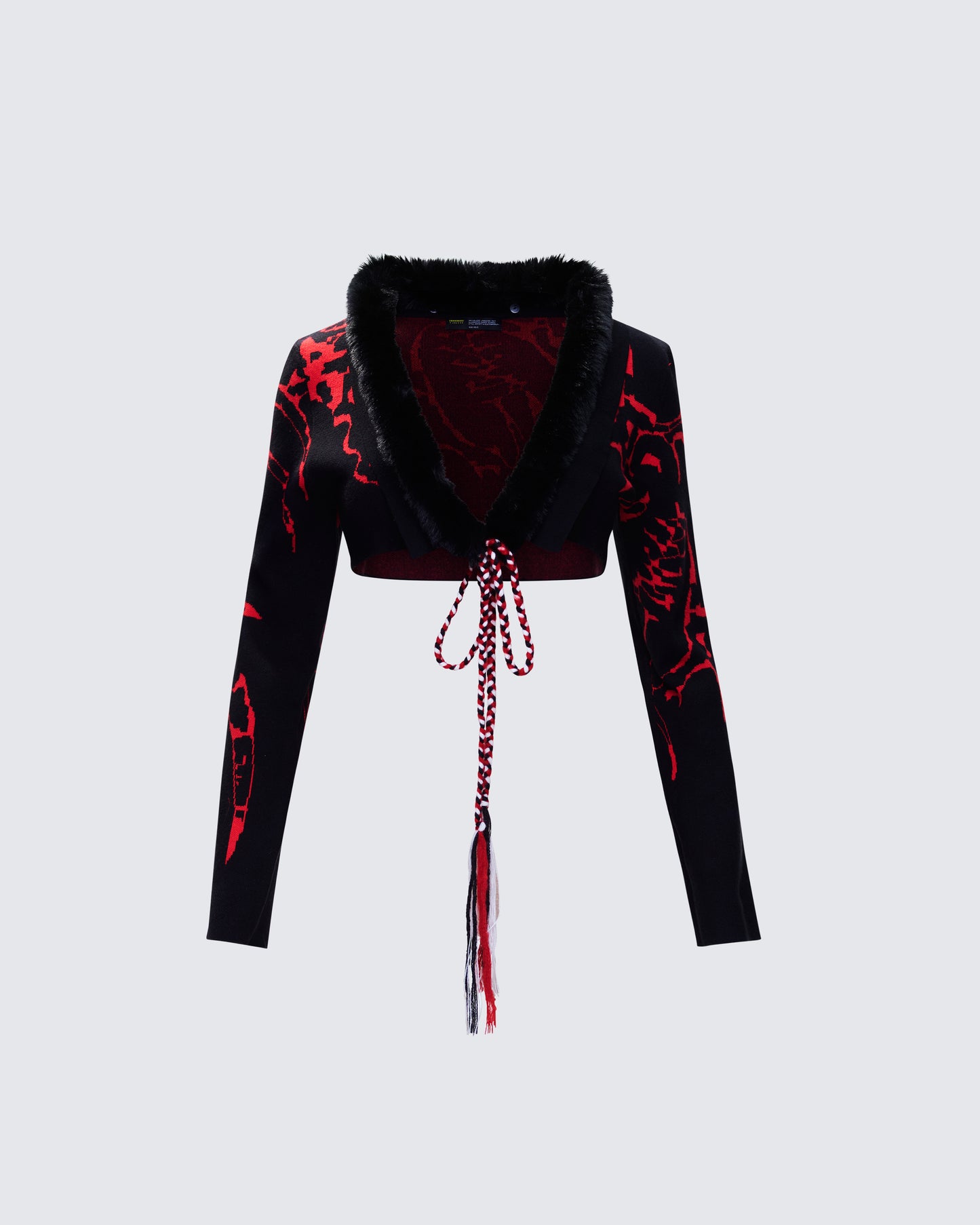 Dena Black Intarsia Knit Shrug product front
